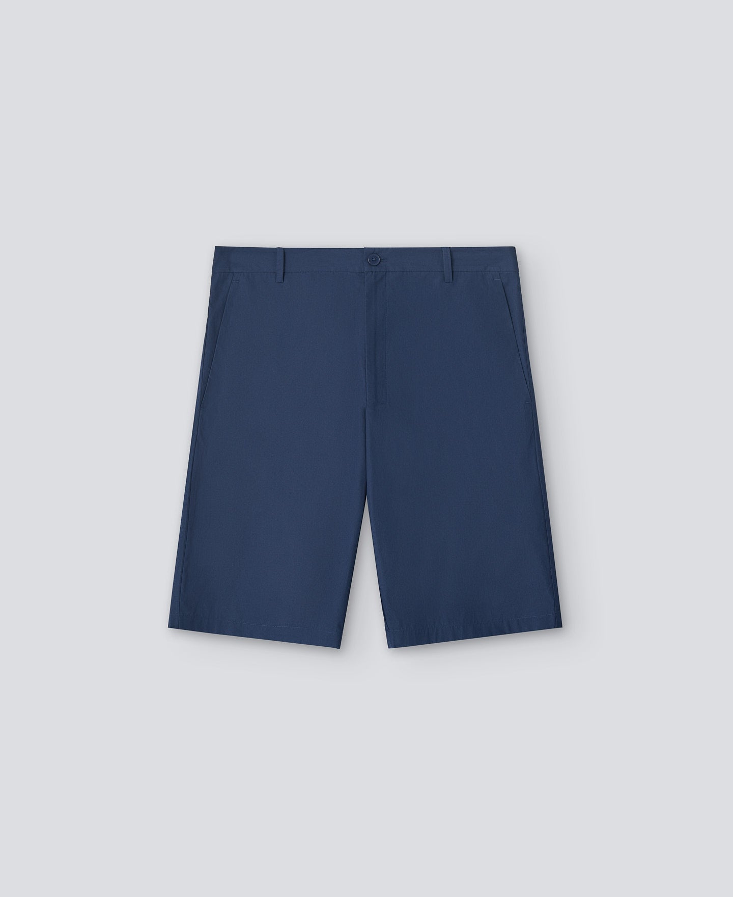 Navy Blue Cotton Poplin Bermuda Shorts