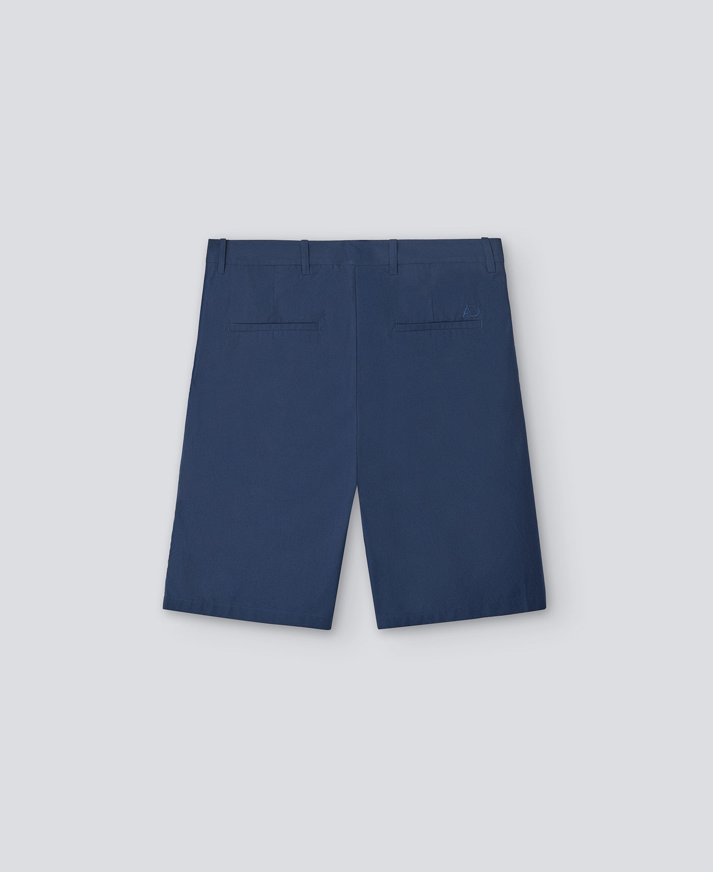 Navy Blue Cotton Poplin Bermuda Shorts