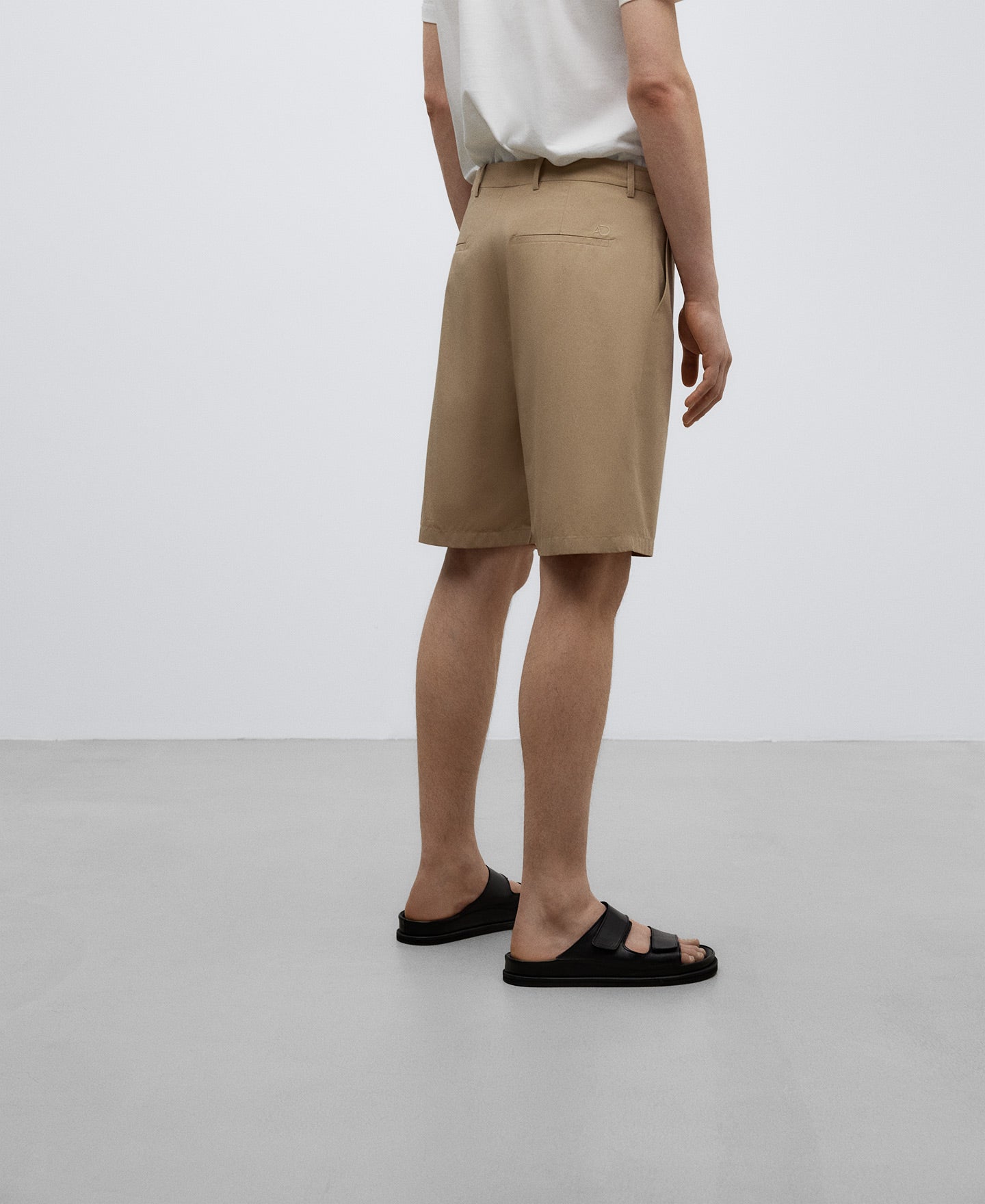 Natural Cotton Poplin Bermuda Shorts