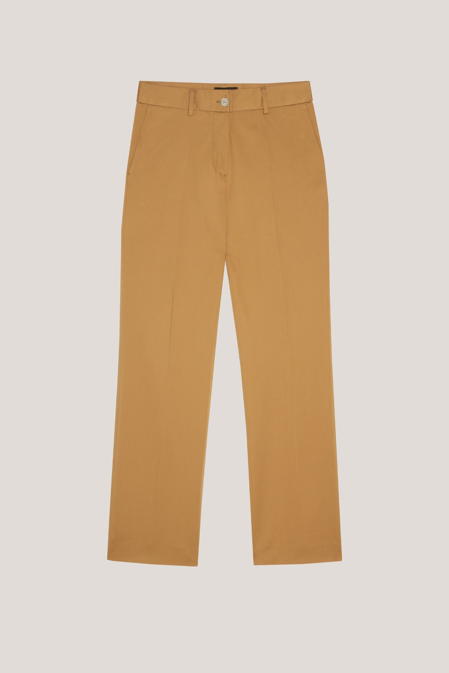 Mustard straight cotton satin pants