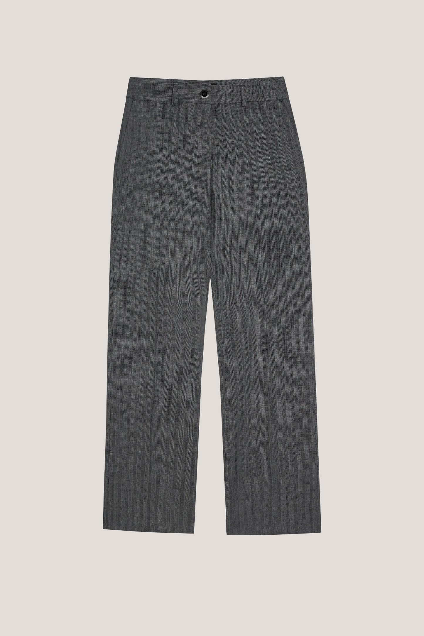 Marengo gray straight herringbone pants