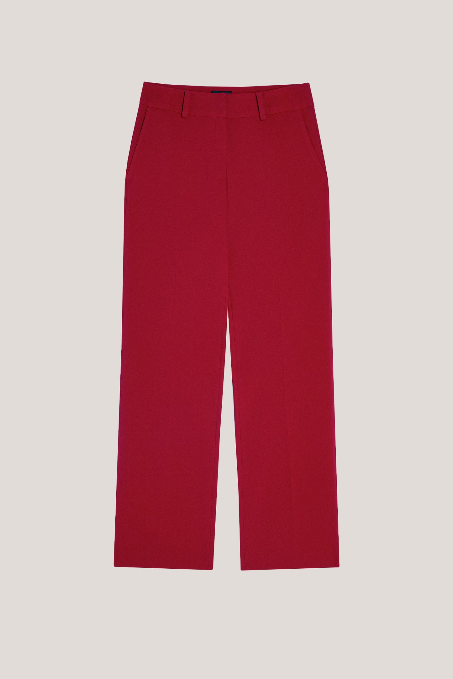 Red straight crepe pants