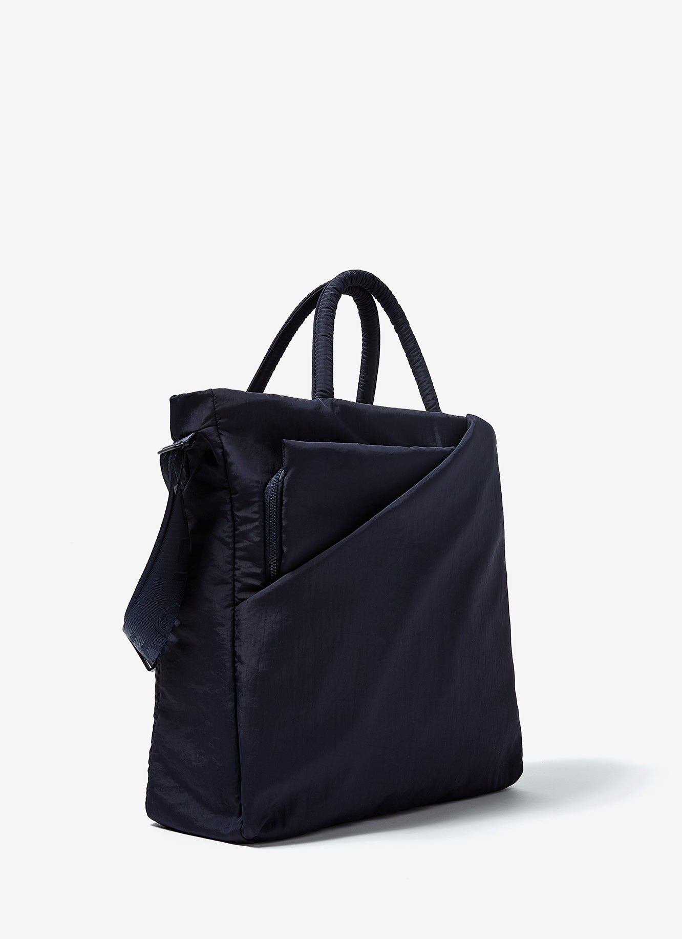 Navy Blue Nylon Briefcase With Double Handle