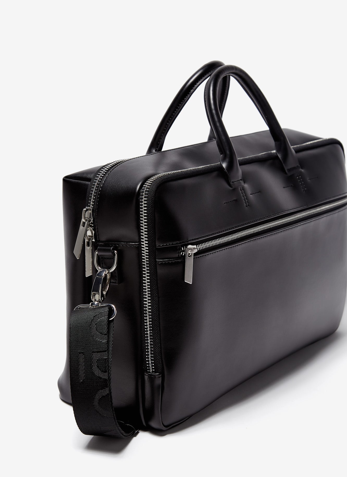 Black Recycled material Briefcase With Two Handle