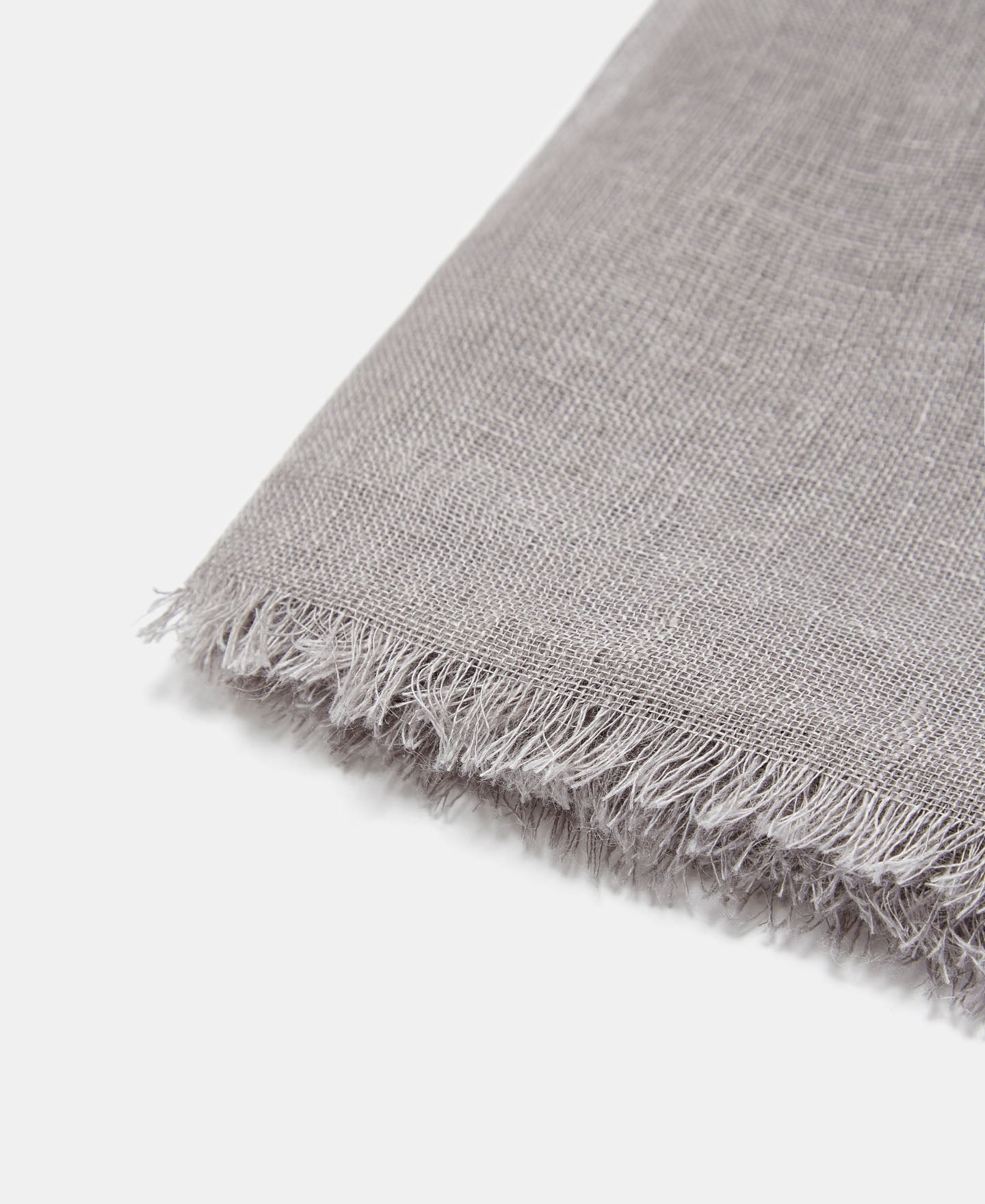 Grey Melange Plain Linen Foulard