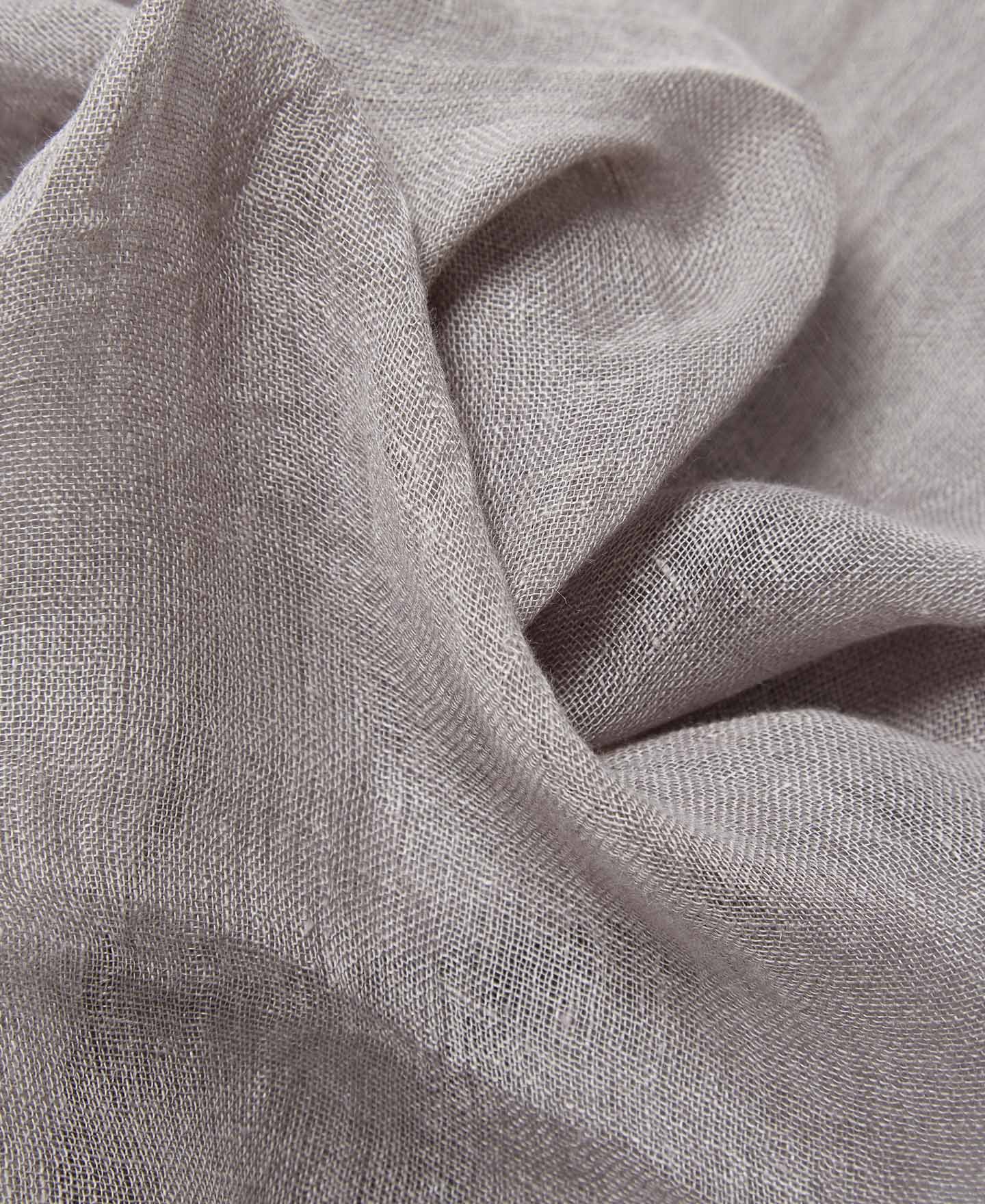 Grey Melange Plain Linen Foulard