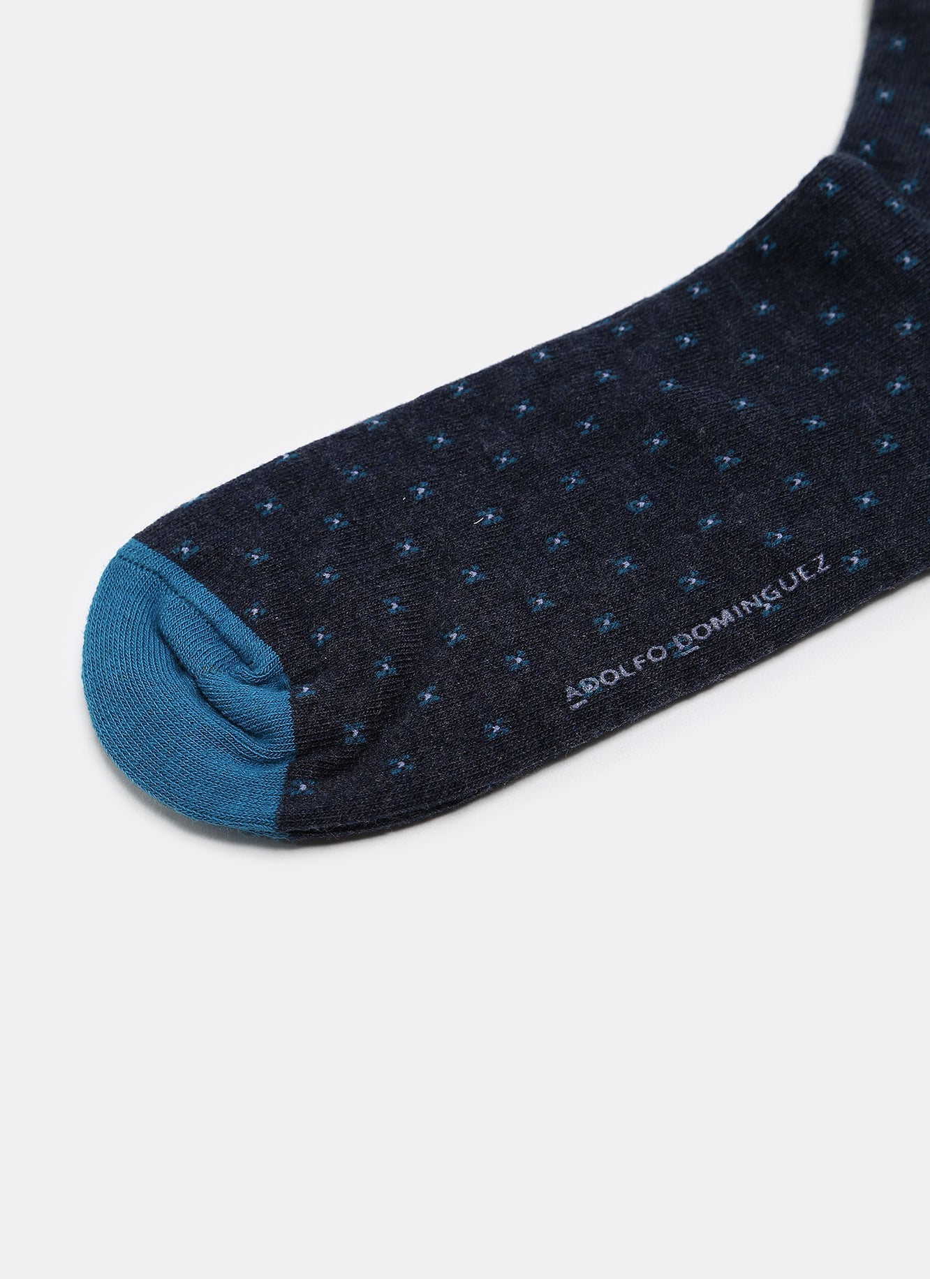 Grey/Blue Low Cut Socks With Micro Motif