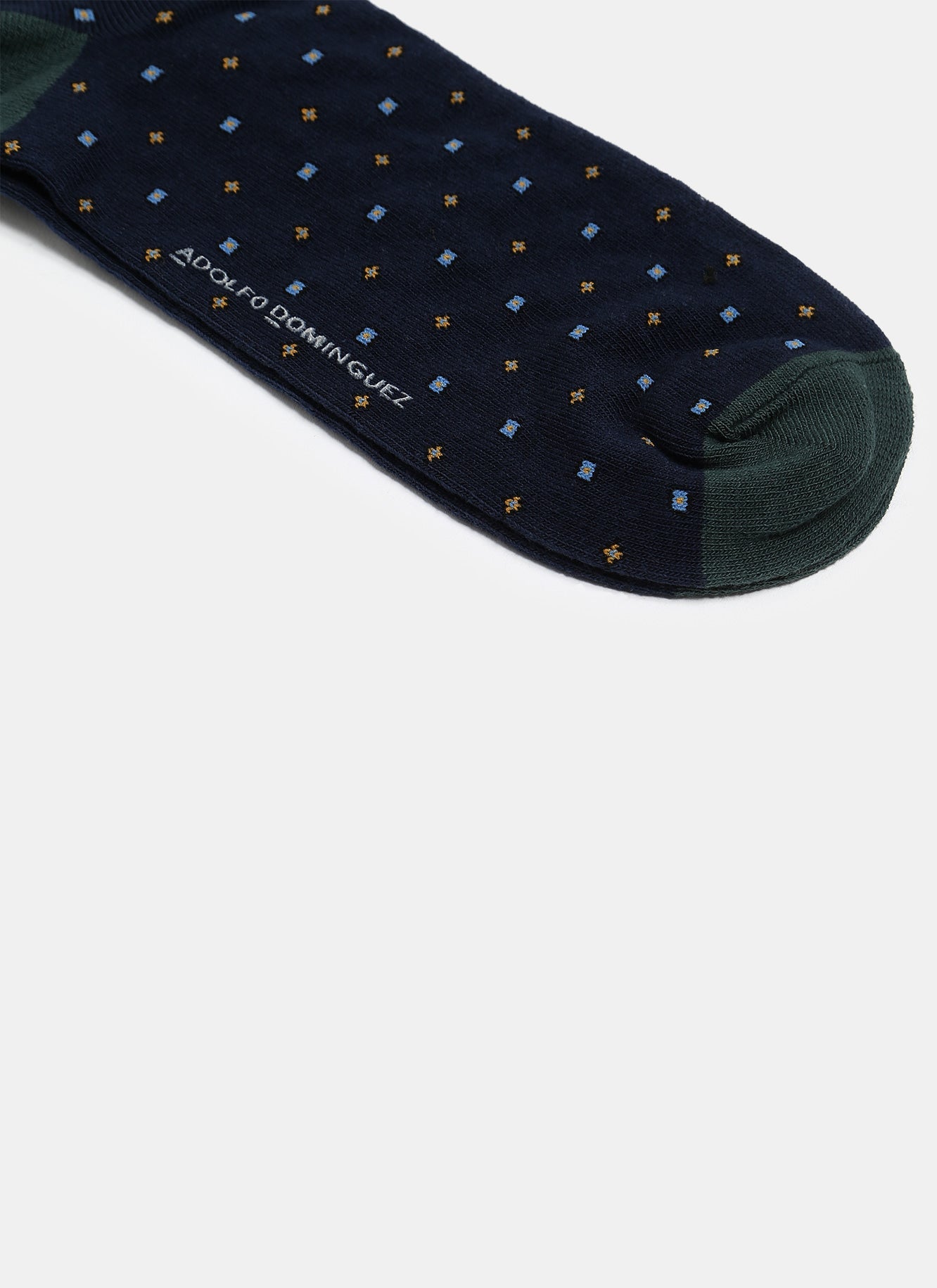 Navy Print Low Cut Socks With Geometric Print