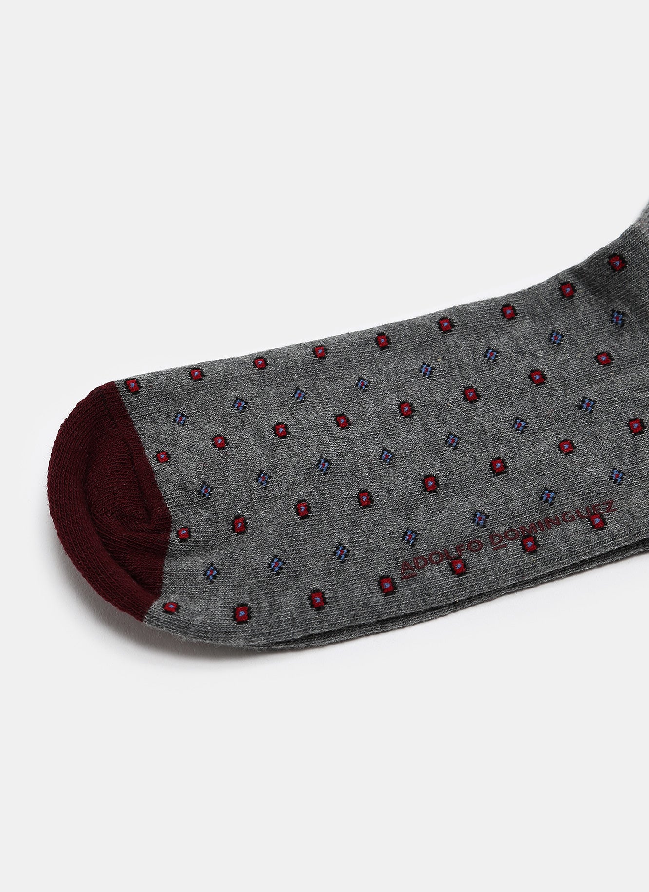 Grey Low Cut Socks With Geometric Print