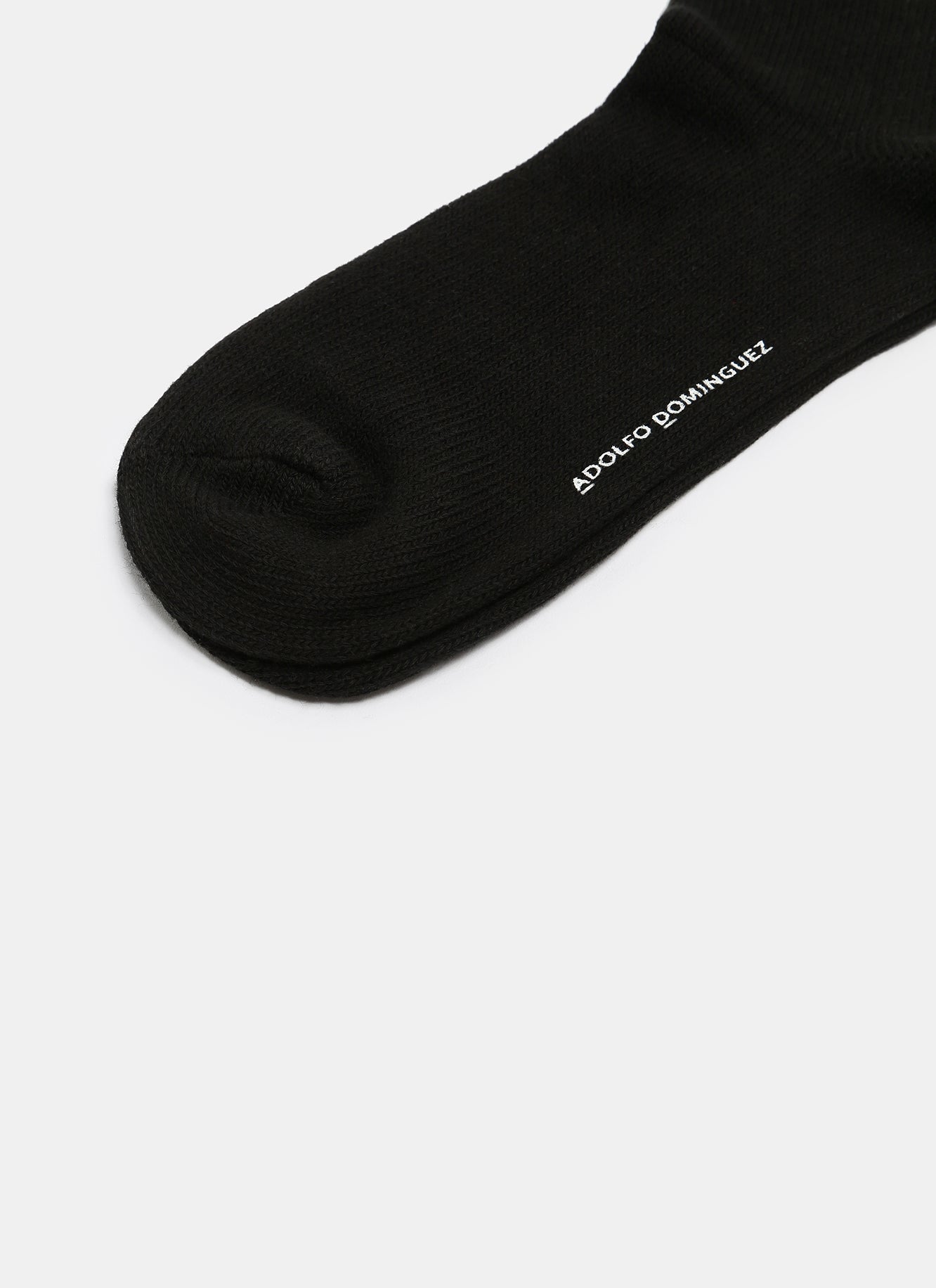 Black Plain Stretch Cotton Socks