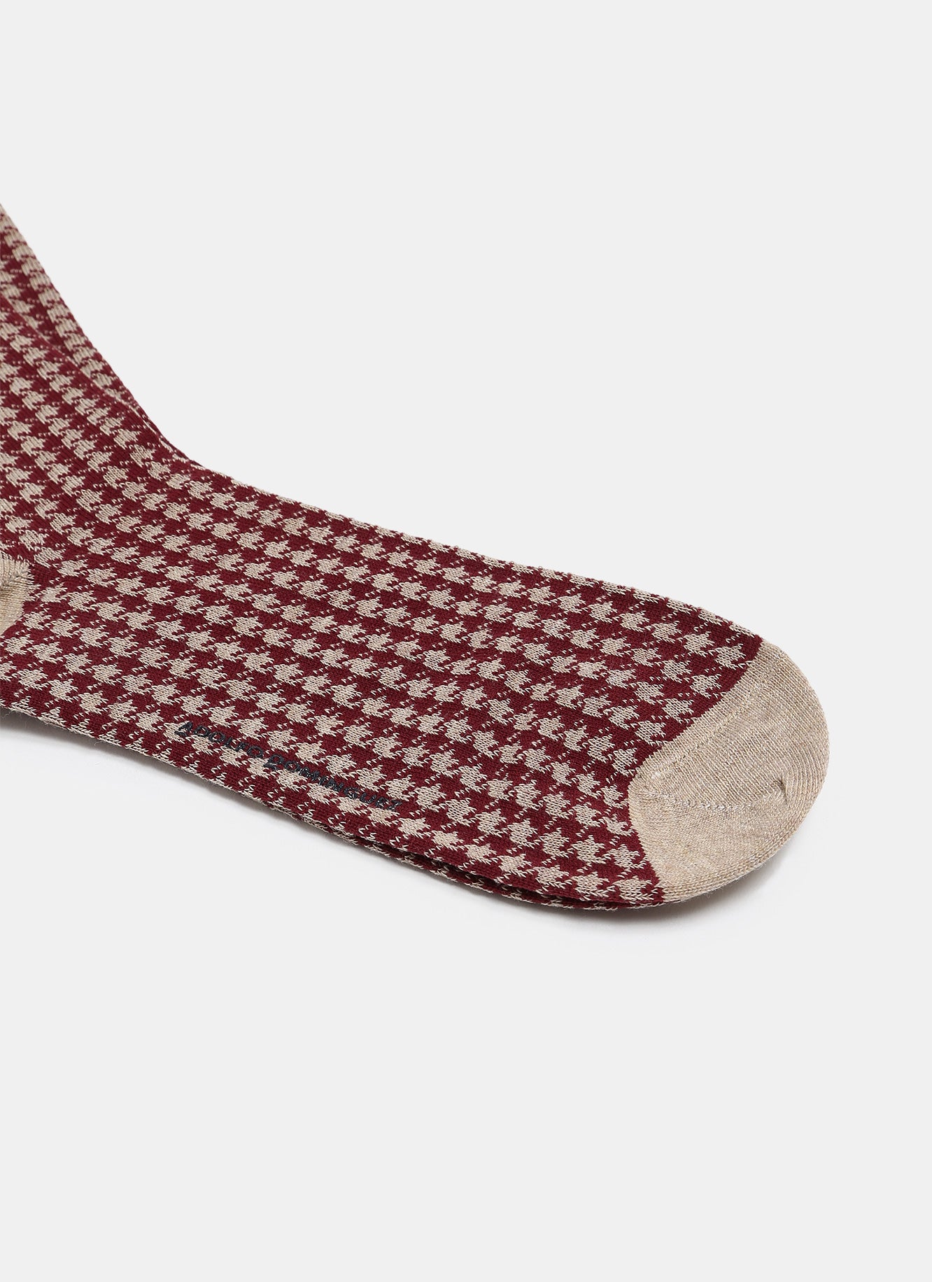 Sand Low Cut Socks With Houndstooth Pattern