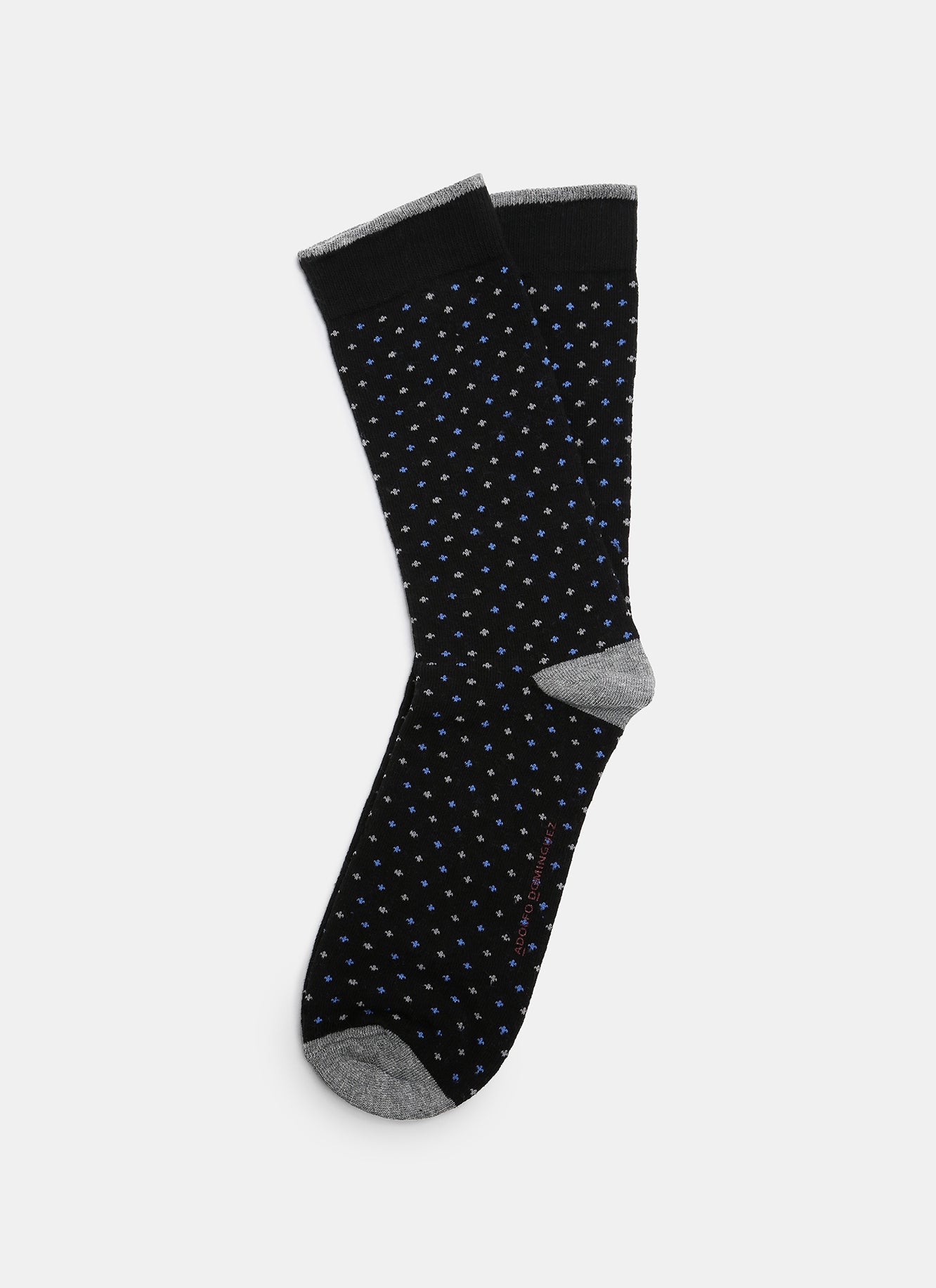 Black Ankle Socks With Two-Tone Motif