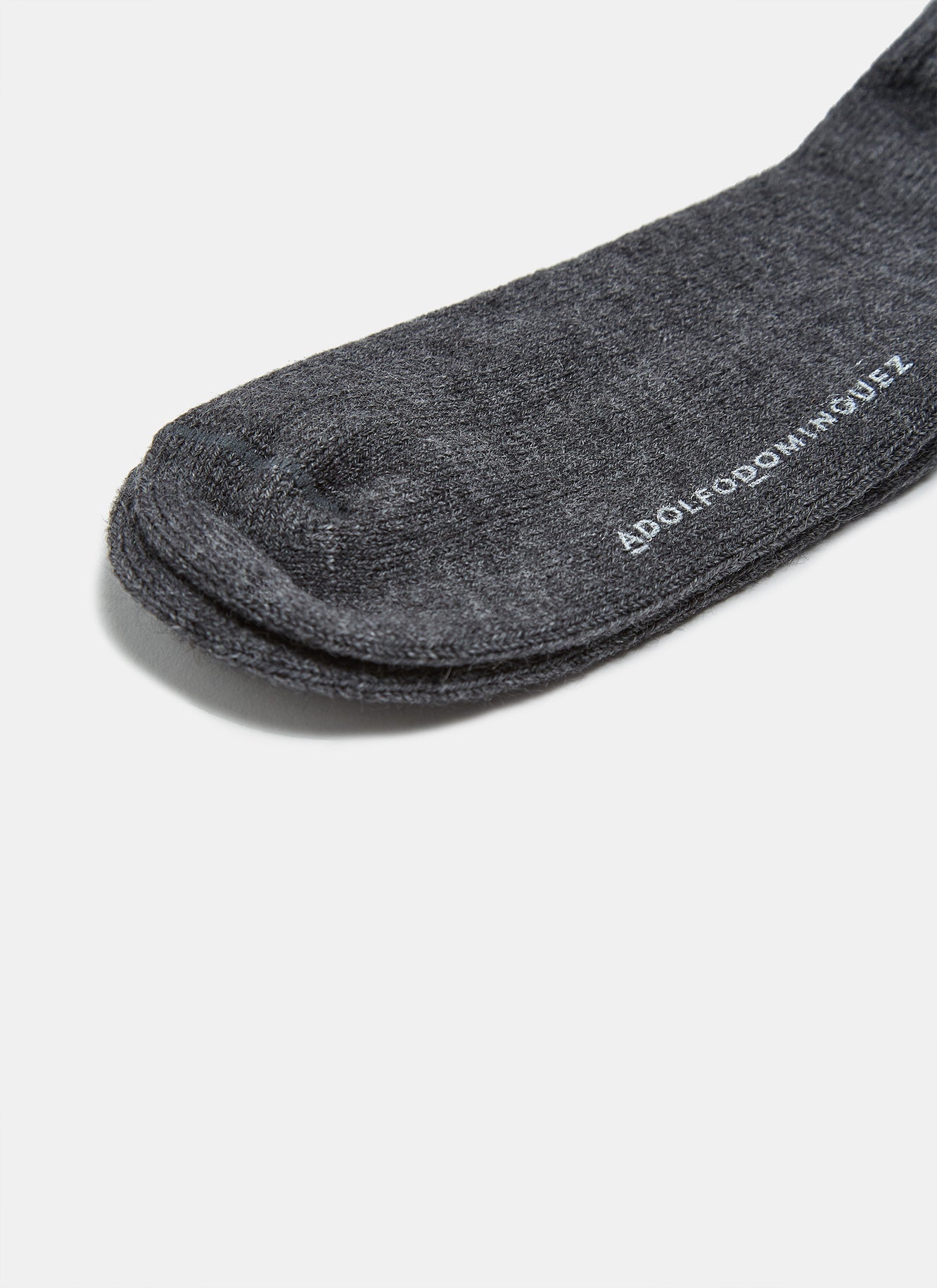 Charcoal Grey Alpaca Ribbed Knit Socks