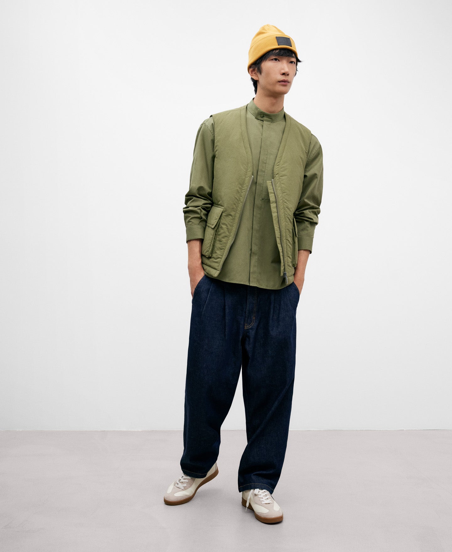 Mandarin Collar Oversize Shirt