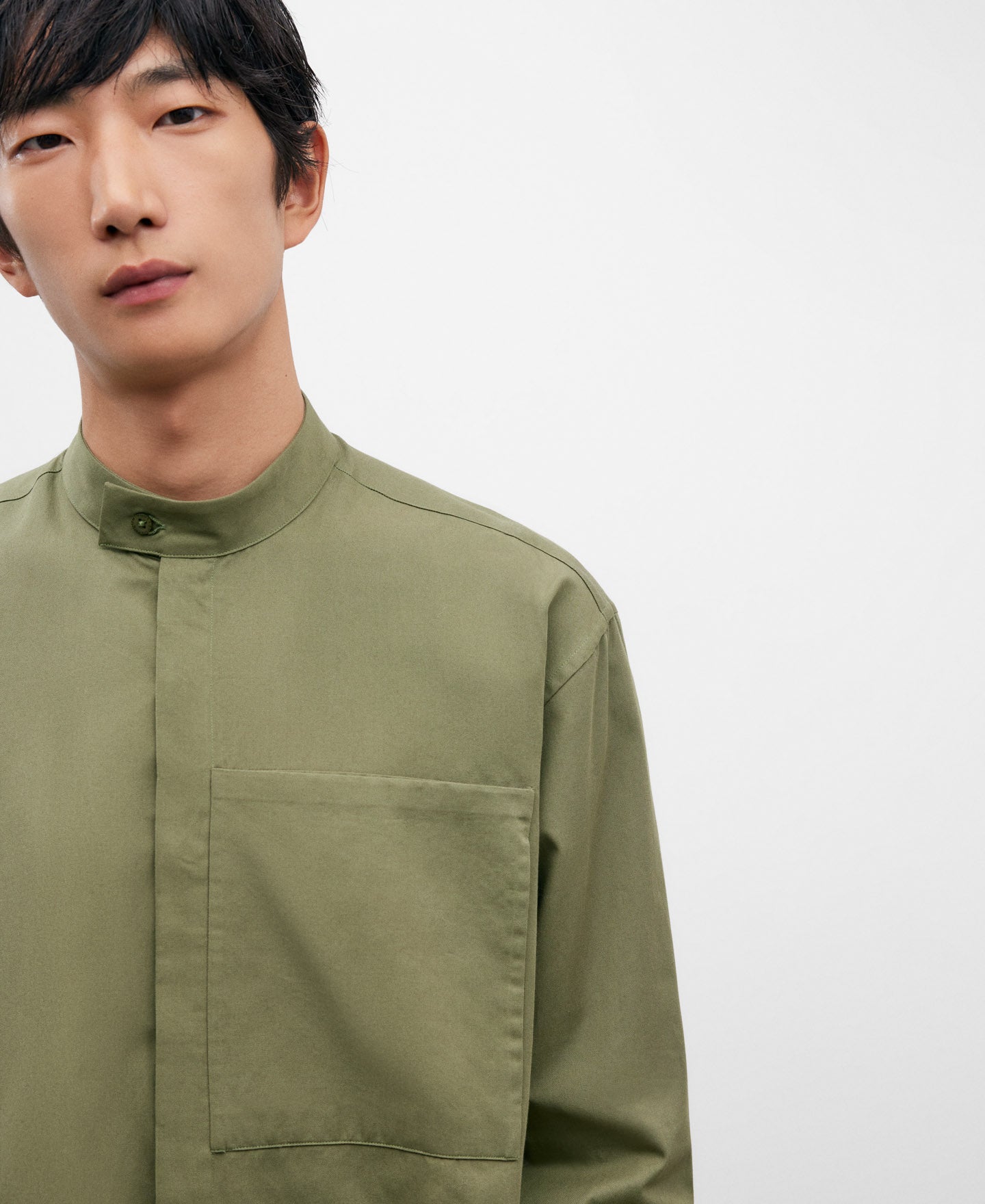 Mandarin Collar Oversize Shirt