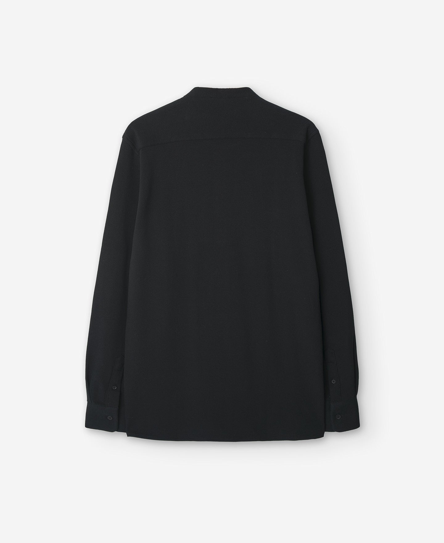 Black Mandarin Collar Regular Fit Shirt