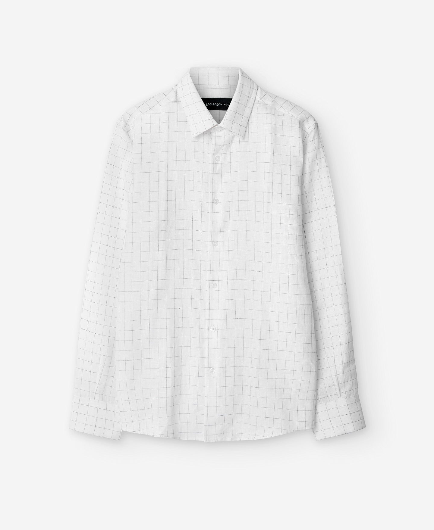 European Linen White Chequered Shirt