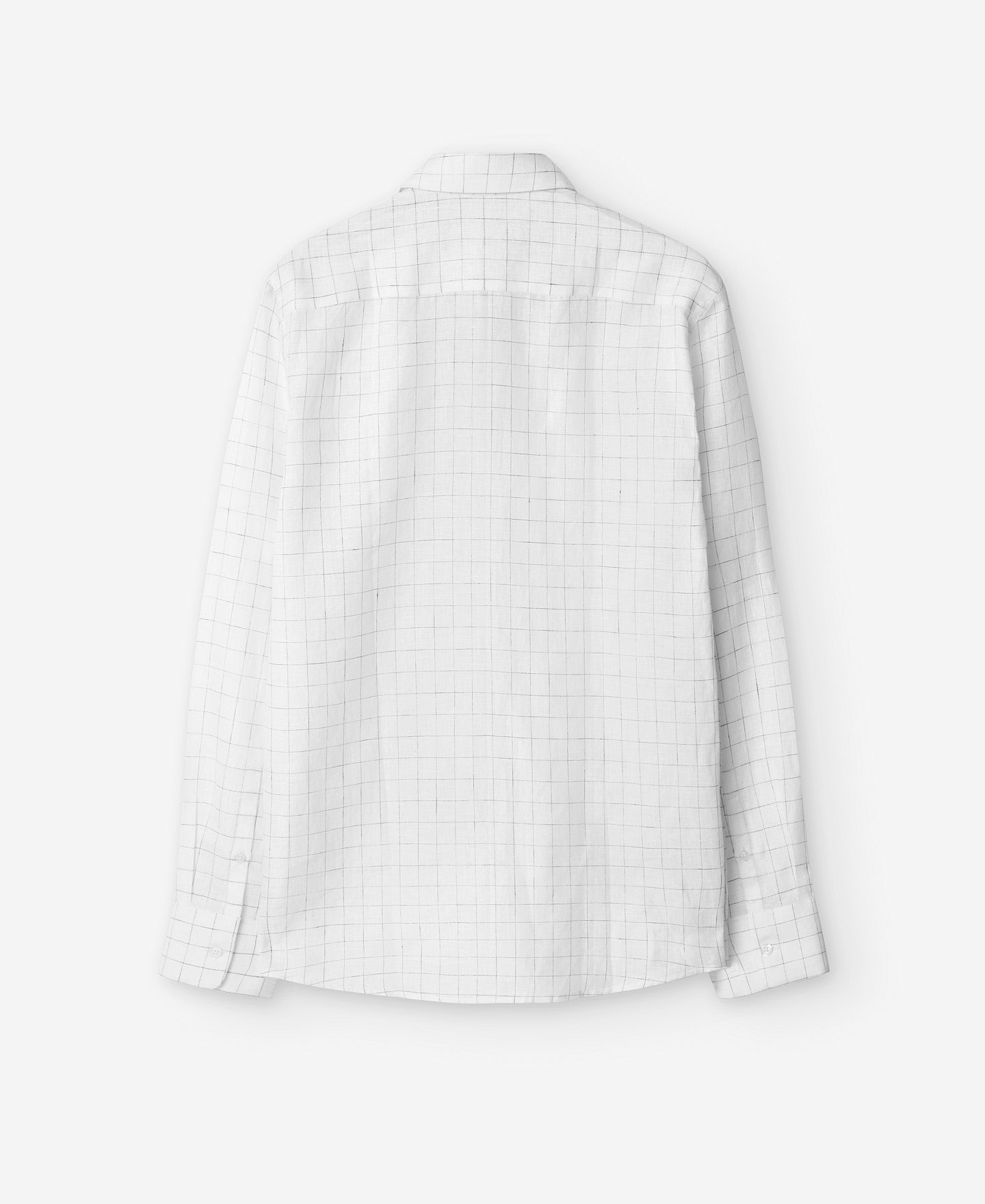 European Linen White Chequered Shirt