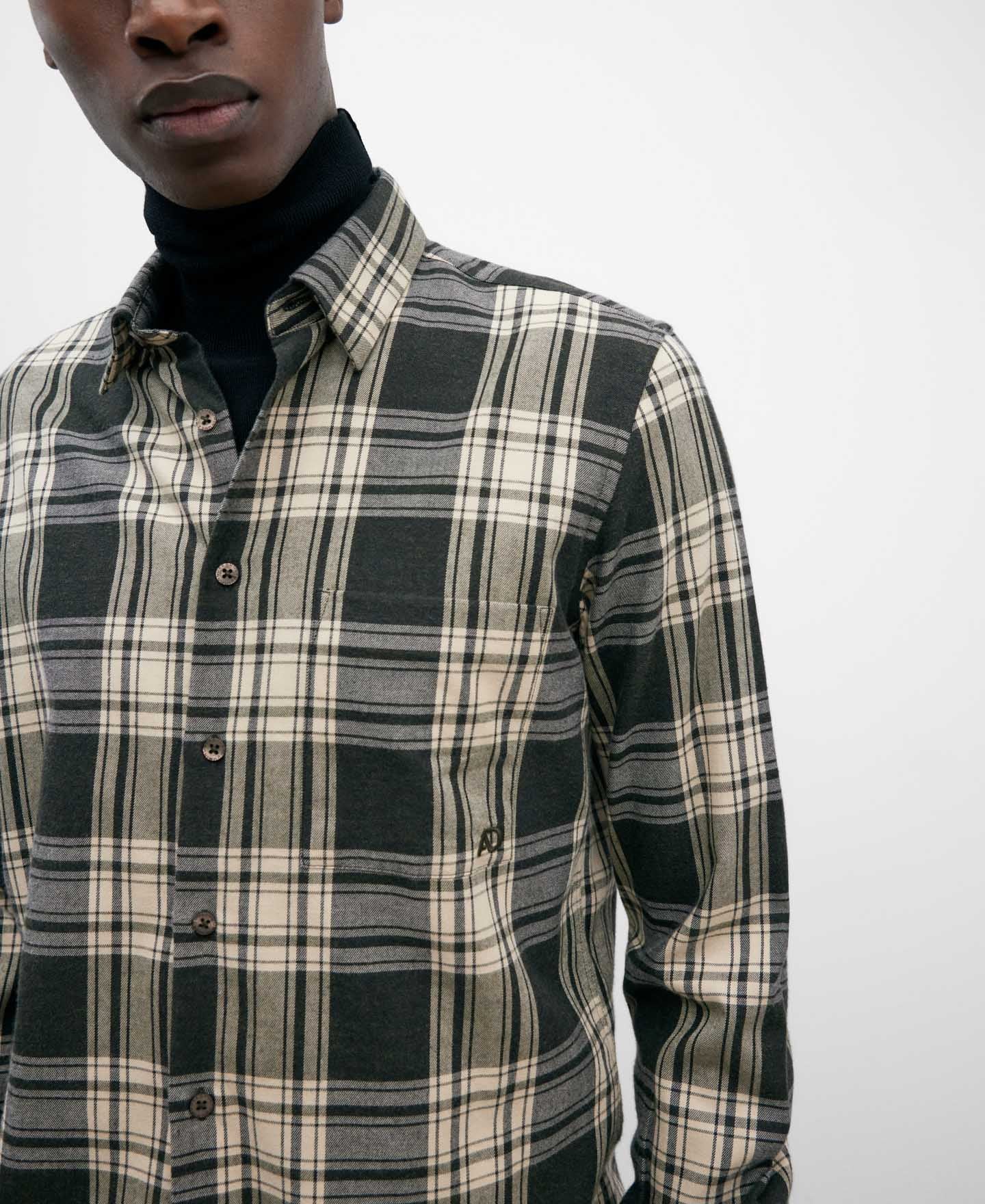 Green Checked Cotton Shirt