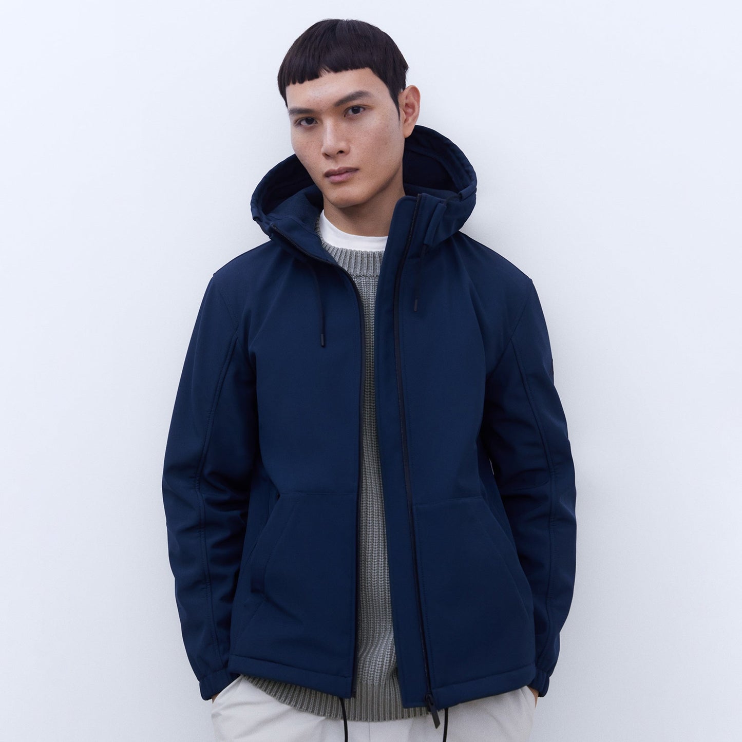 Adolfo Dominguez Navy Neoprene Jacket