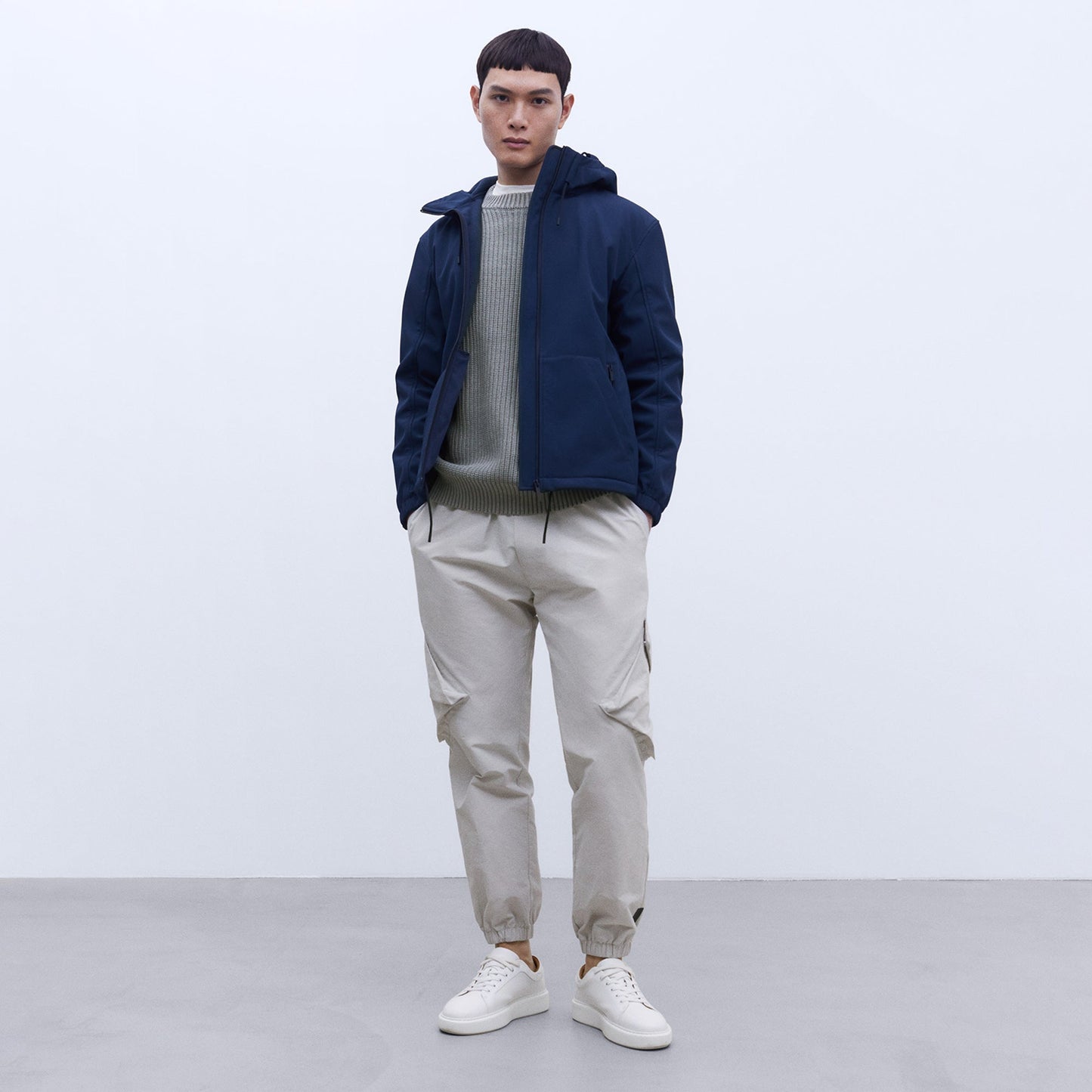 Adolfo Dominguez Navy Neoprene Jacket