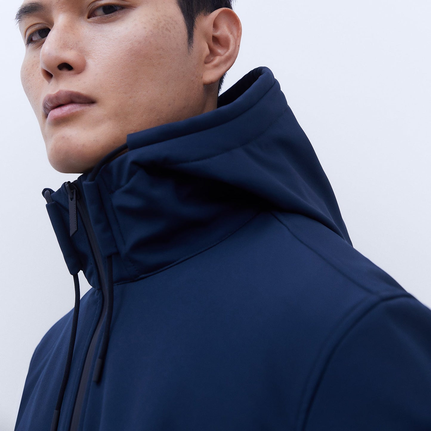 Adolfo Dominguez Navy Neoprene Jacket