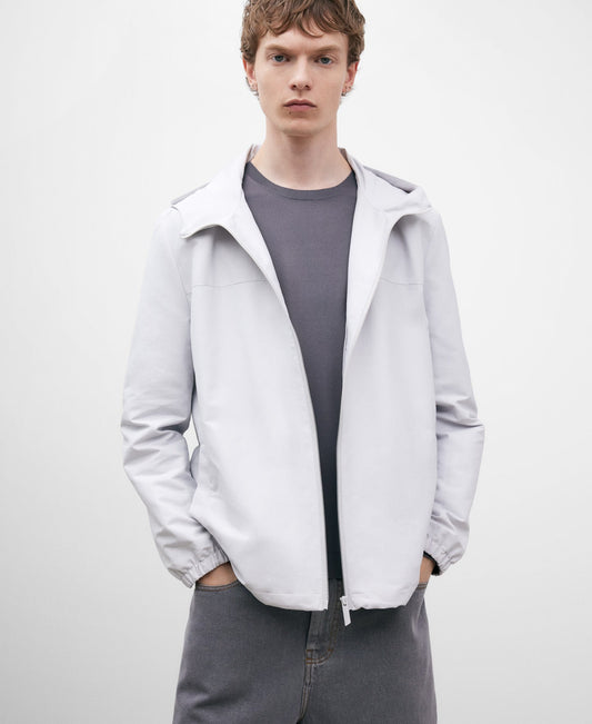 Cotton And Nylon Hooded Jacket