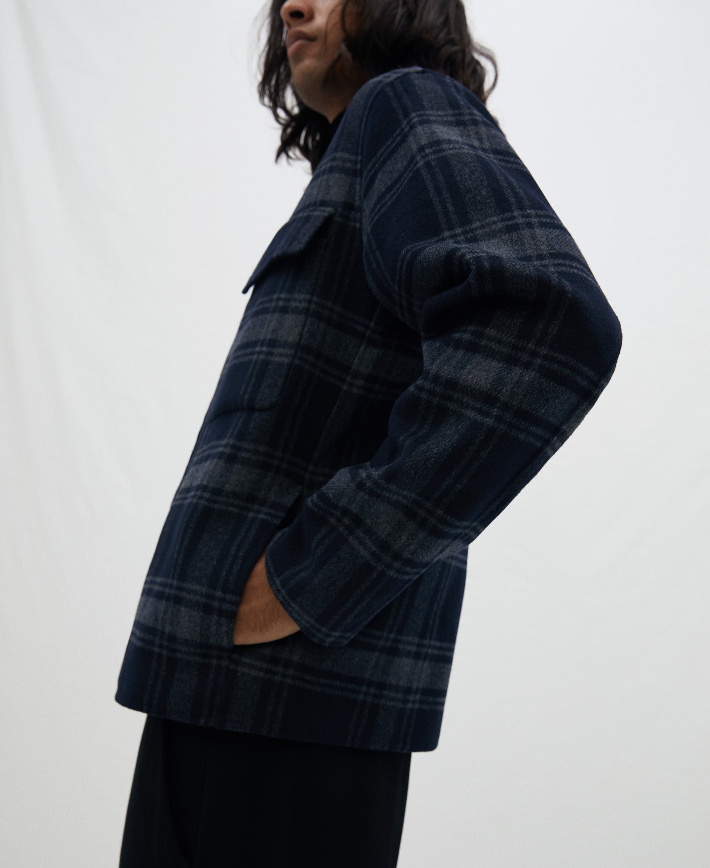 Multicolour Double Face Plaid Jacket