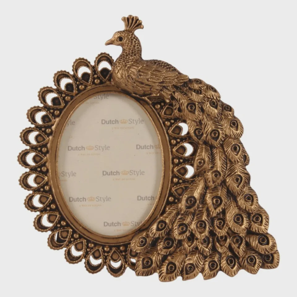 Baroque Gold Peacock Photo Frame 15 cm