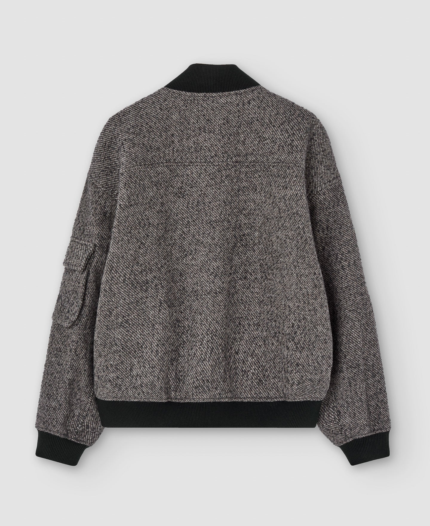 Dark Grey Wool And Polyester Bomber