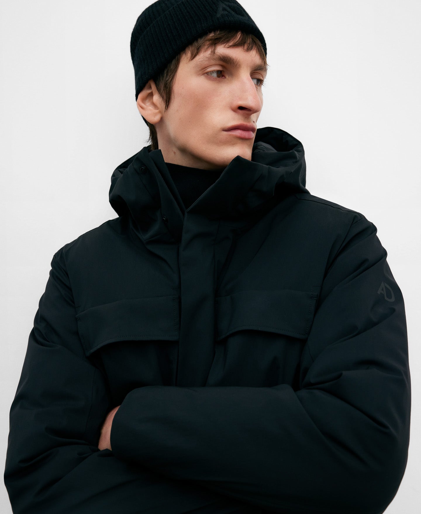 Black Padded Hooded Jacket