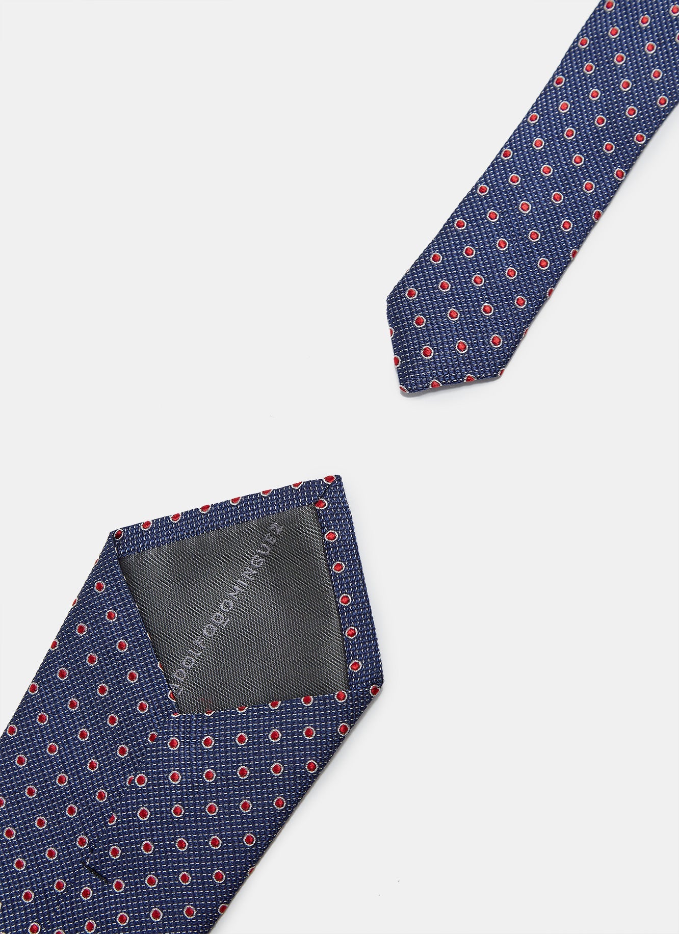 Silk Tie With Red Dots