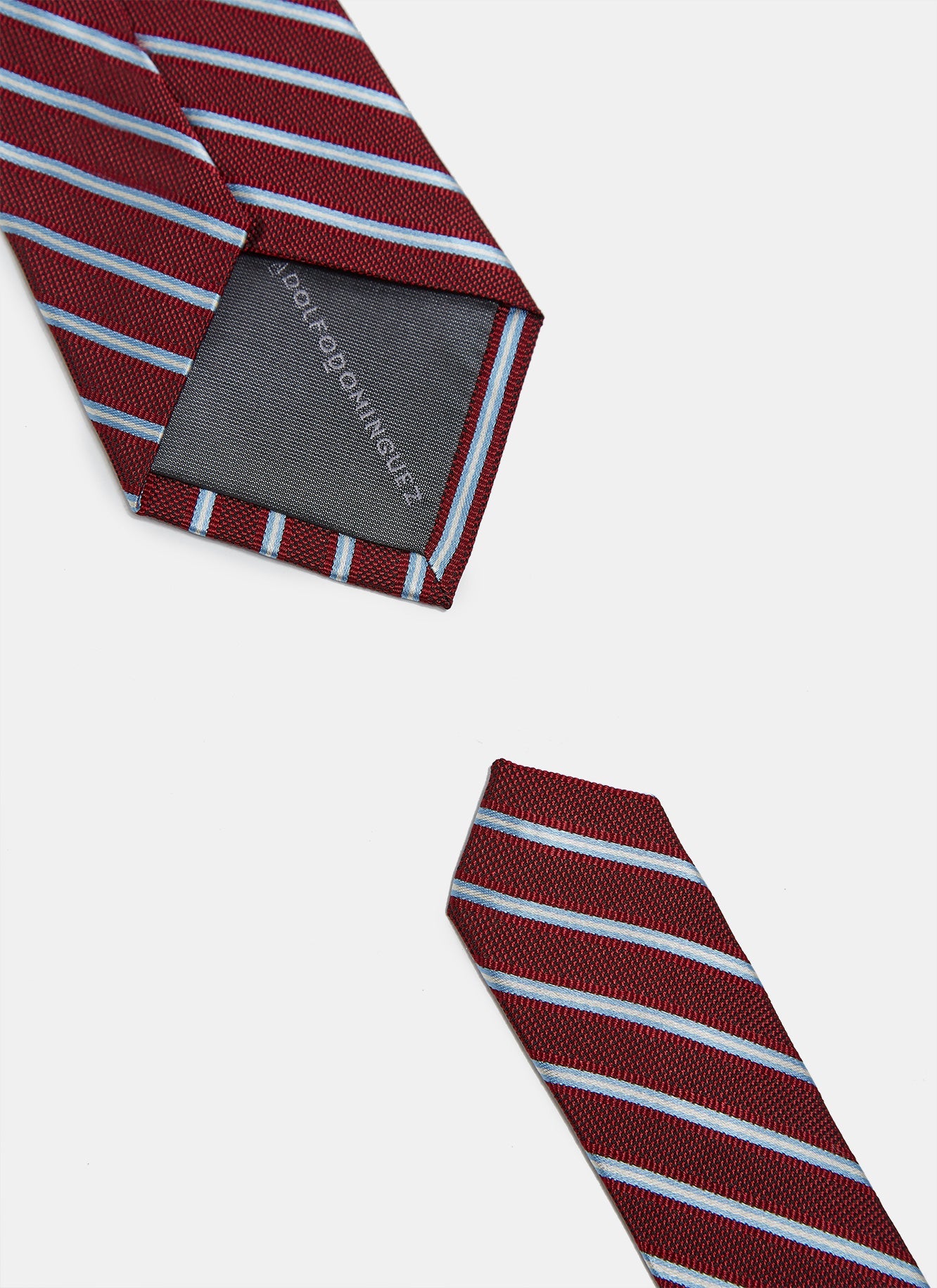 Burgundy Silk Tie With Striped Design