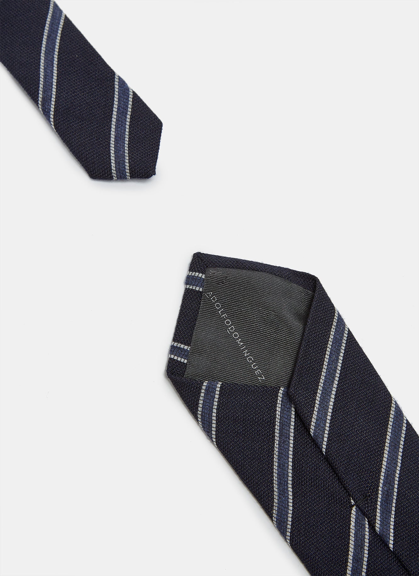 Wool And Silk Tie With Double Stripe