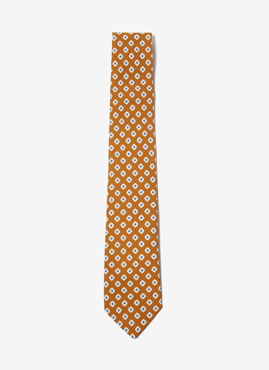 Mustard Tie With Geometric Patter