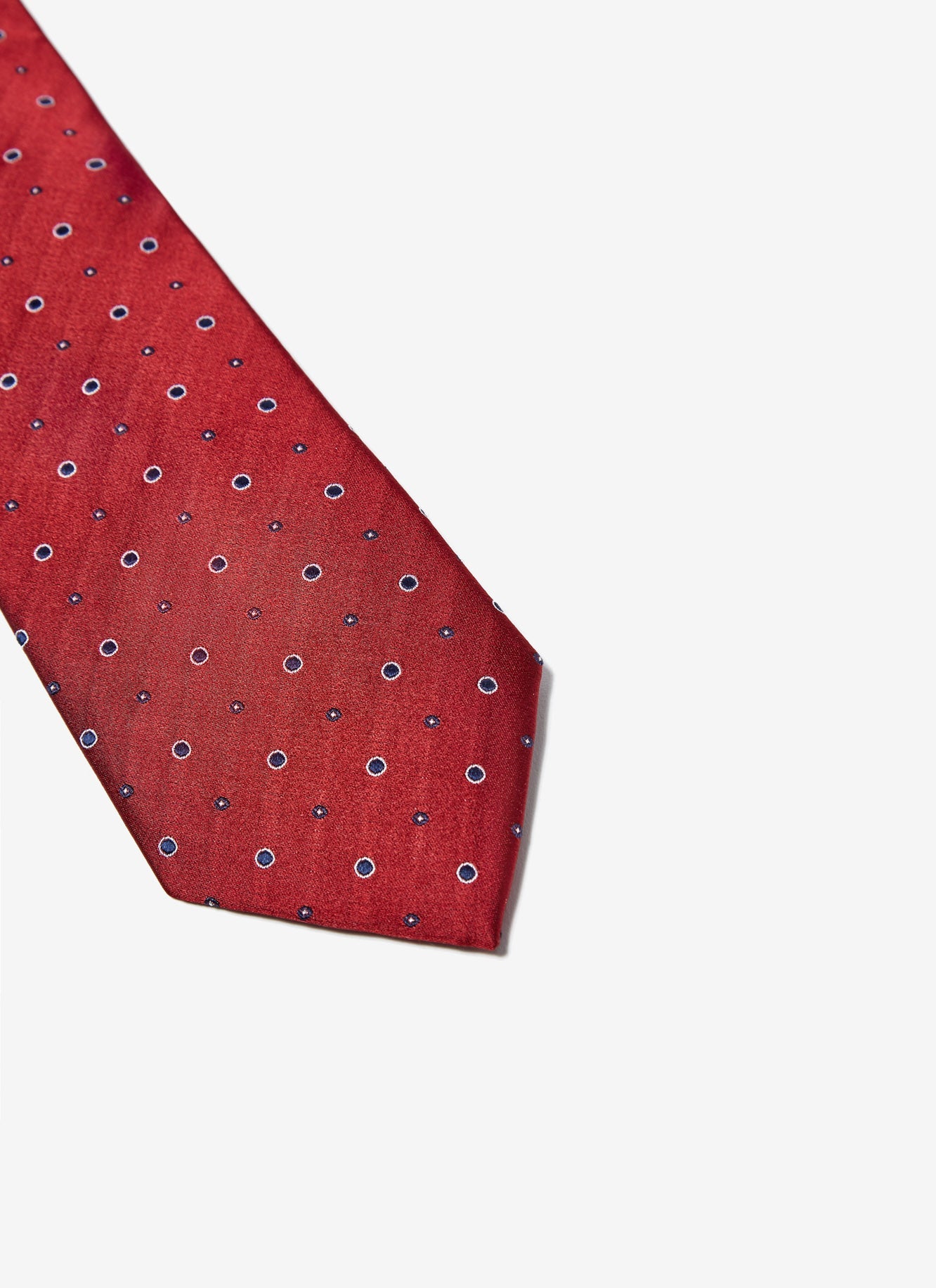 Red Mulberry Silk Tie With Polka Dot