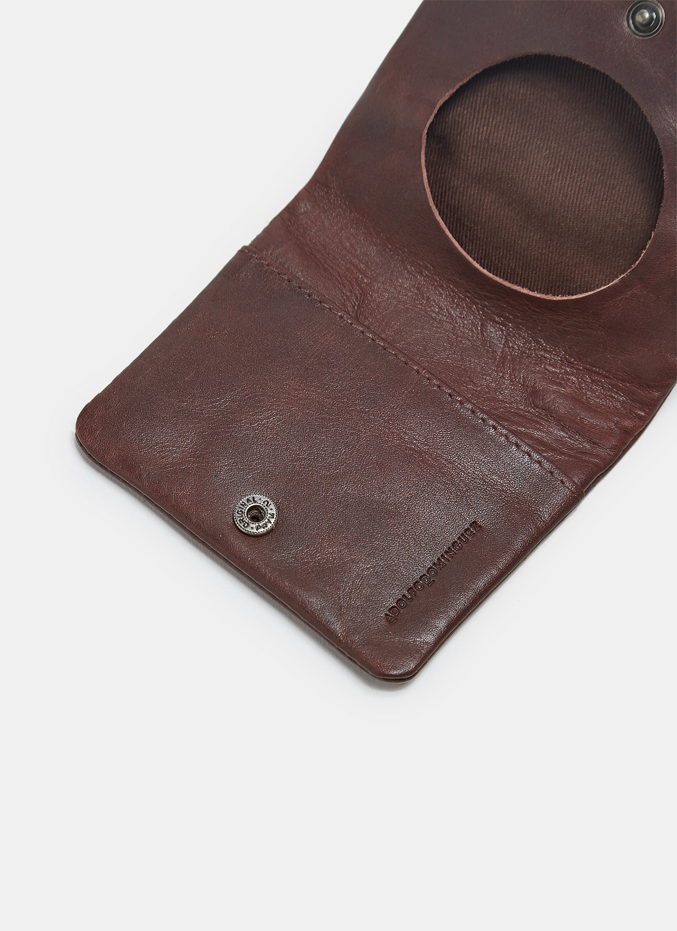 Burgundy Leather Coin Purse With Rounded Hole