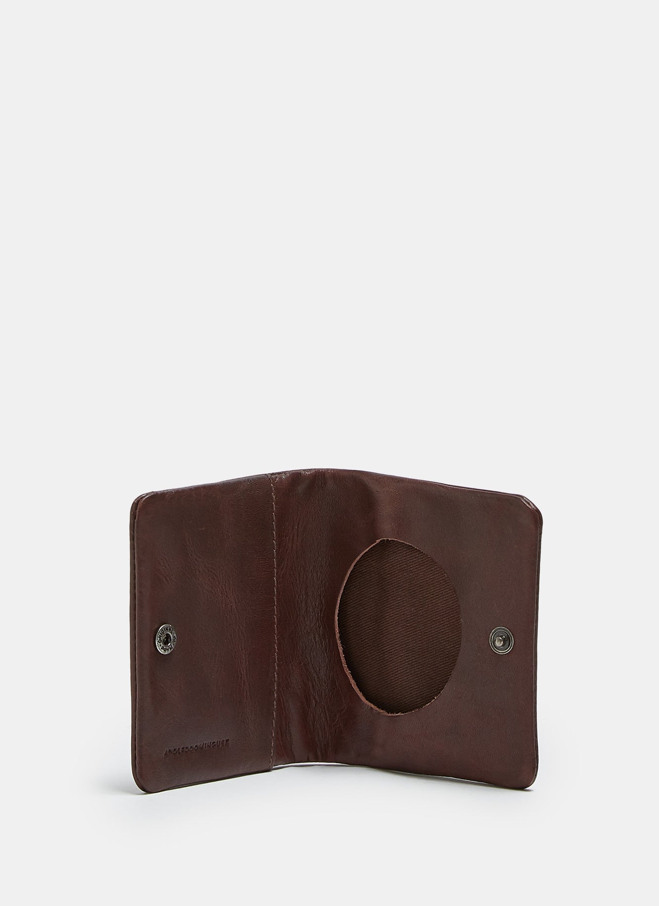 Burgundy Leather Coin Purse With Rounded Hole