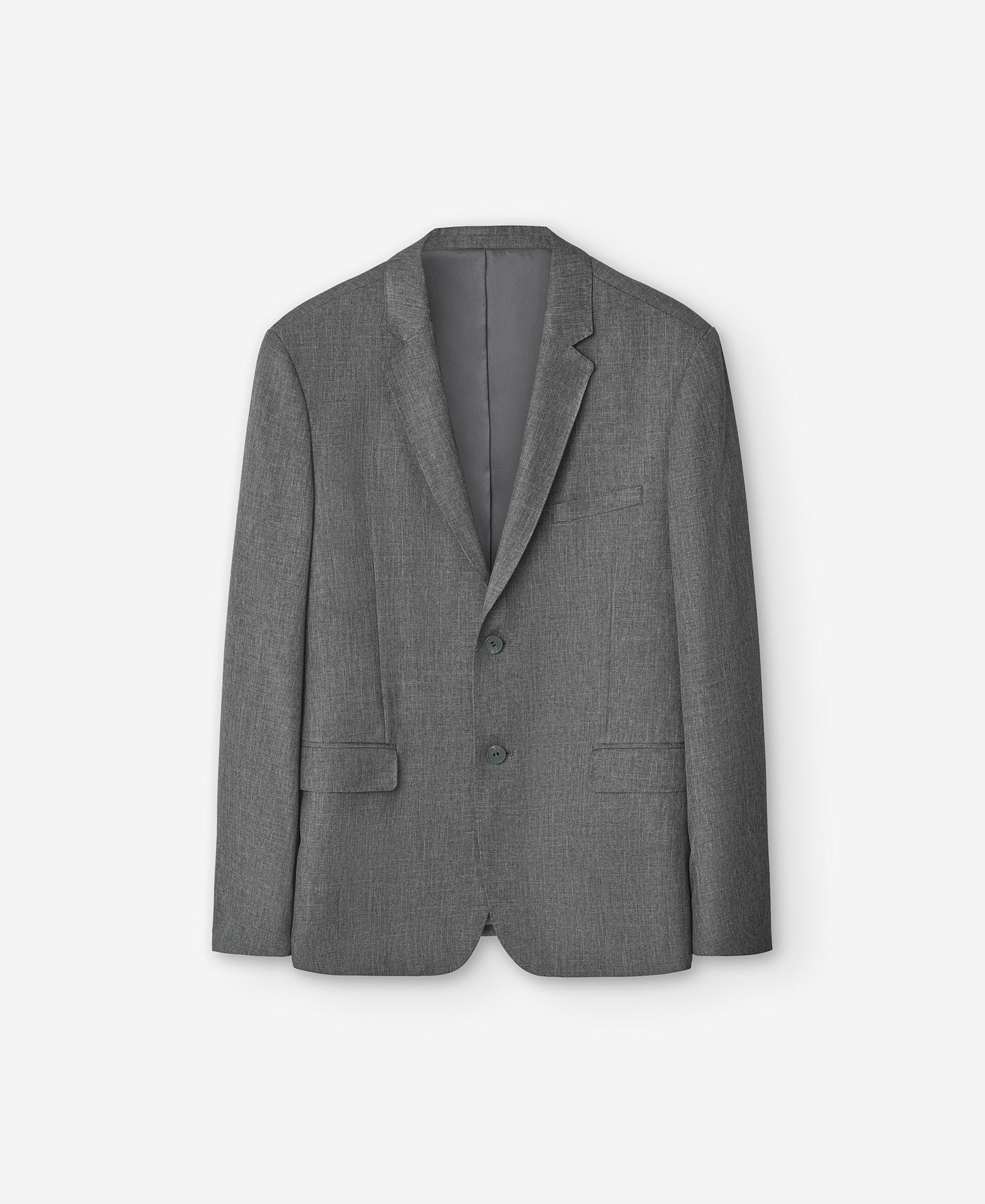 Grey Melange Two Button Blazer For Men