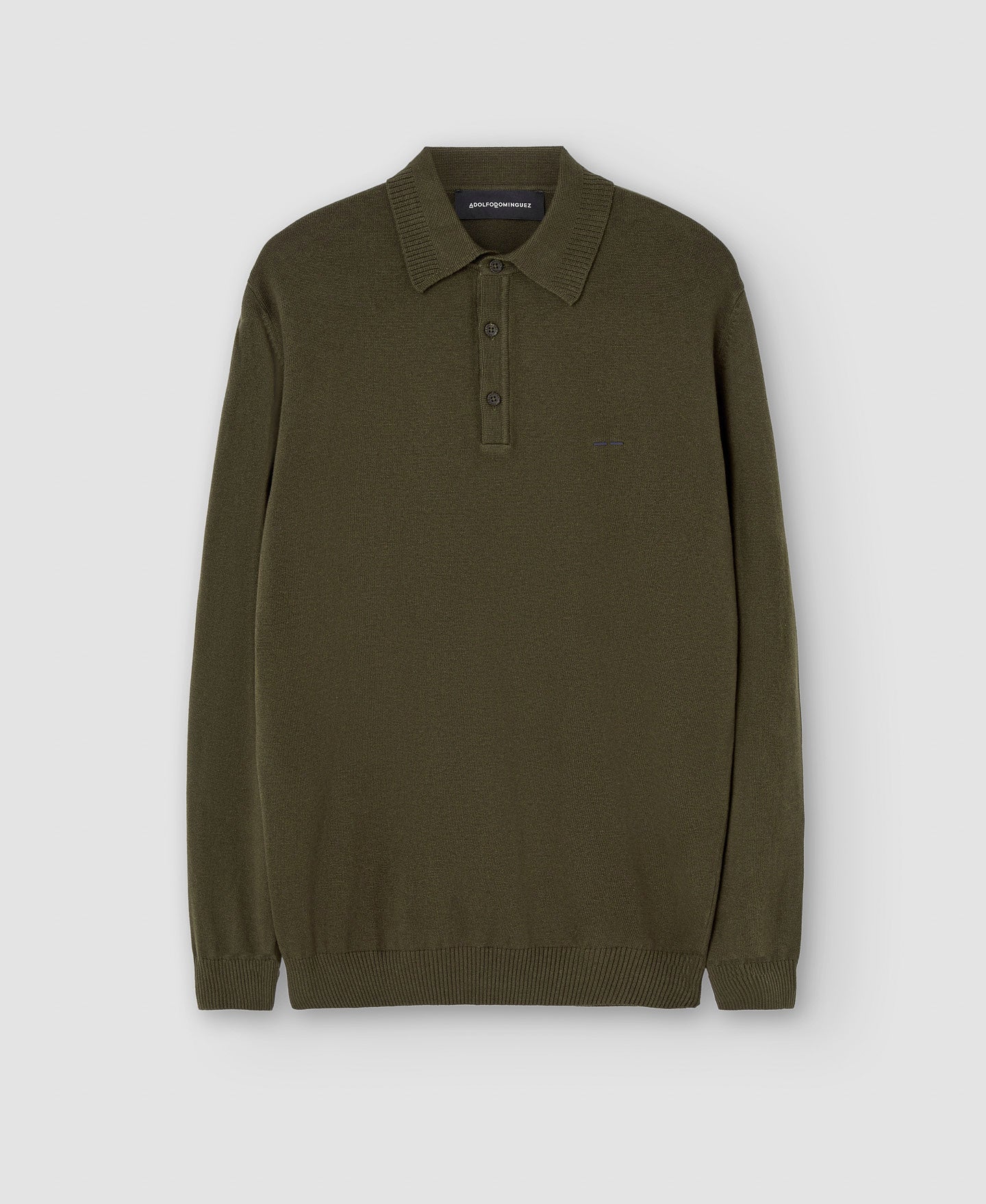 Khaki Cotton And Wool Polo Shirt