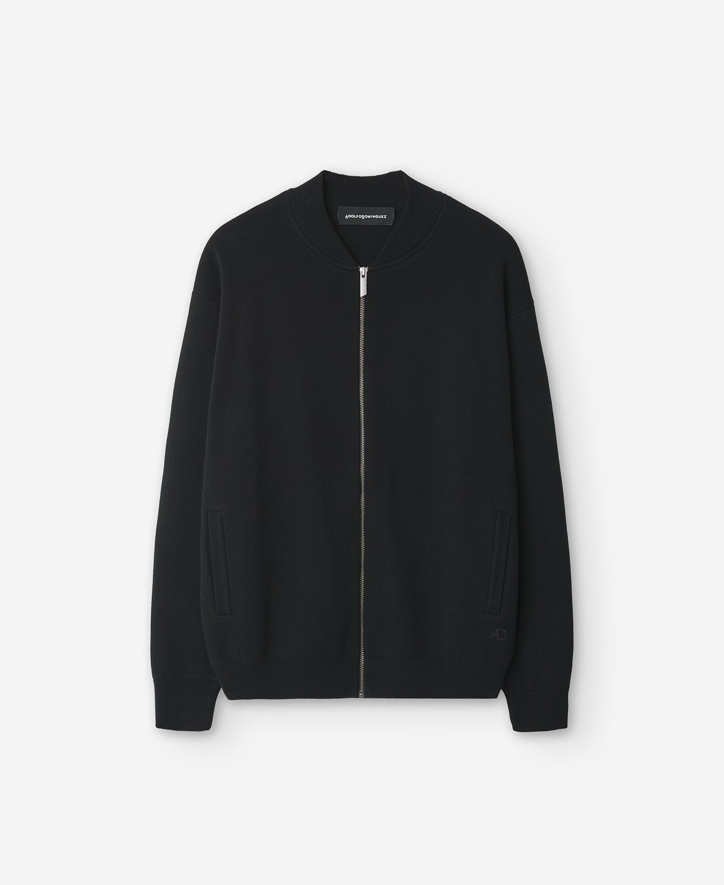 Black Cotton Bomber Jacket