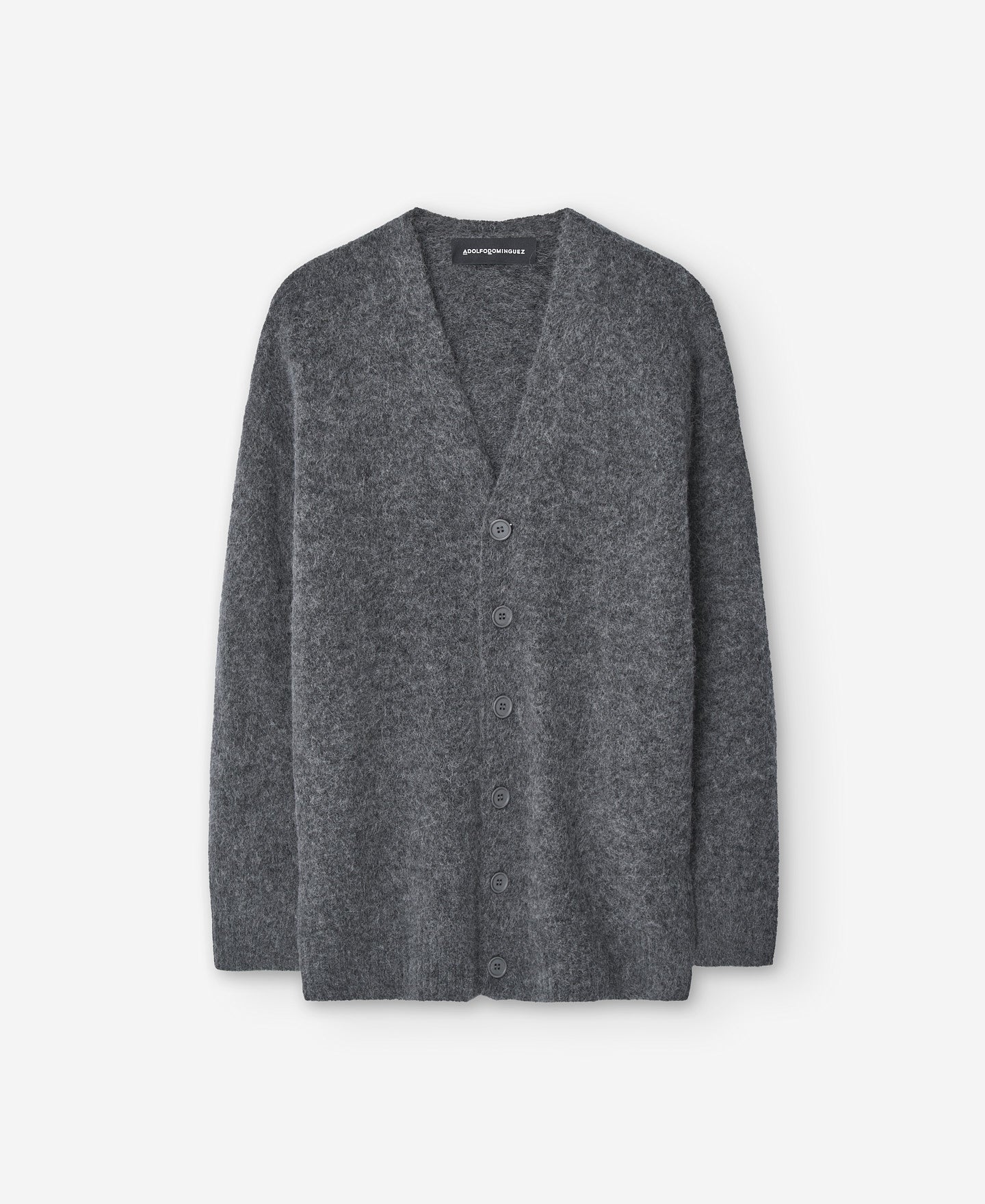 Grey Alpaca Knit Cardigan For Men