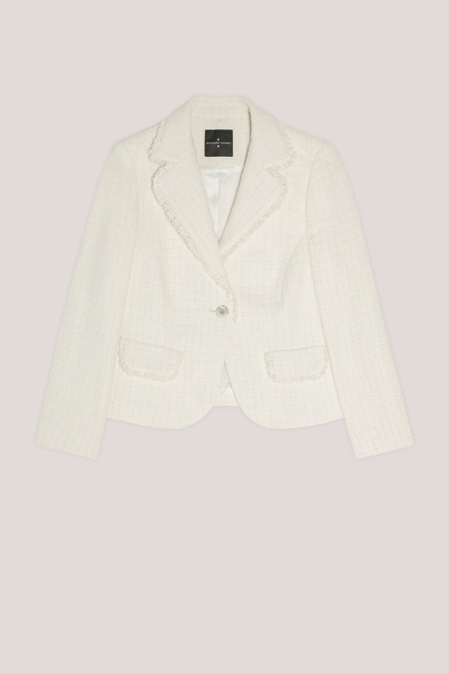 Ecru short jacket with lapels