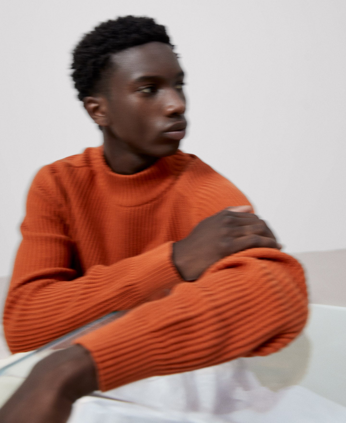 Red Russet Cotton Turtleneck Sweater