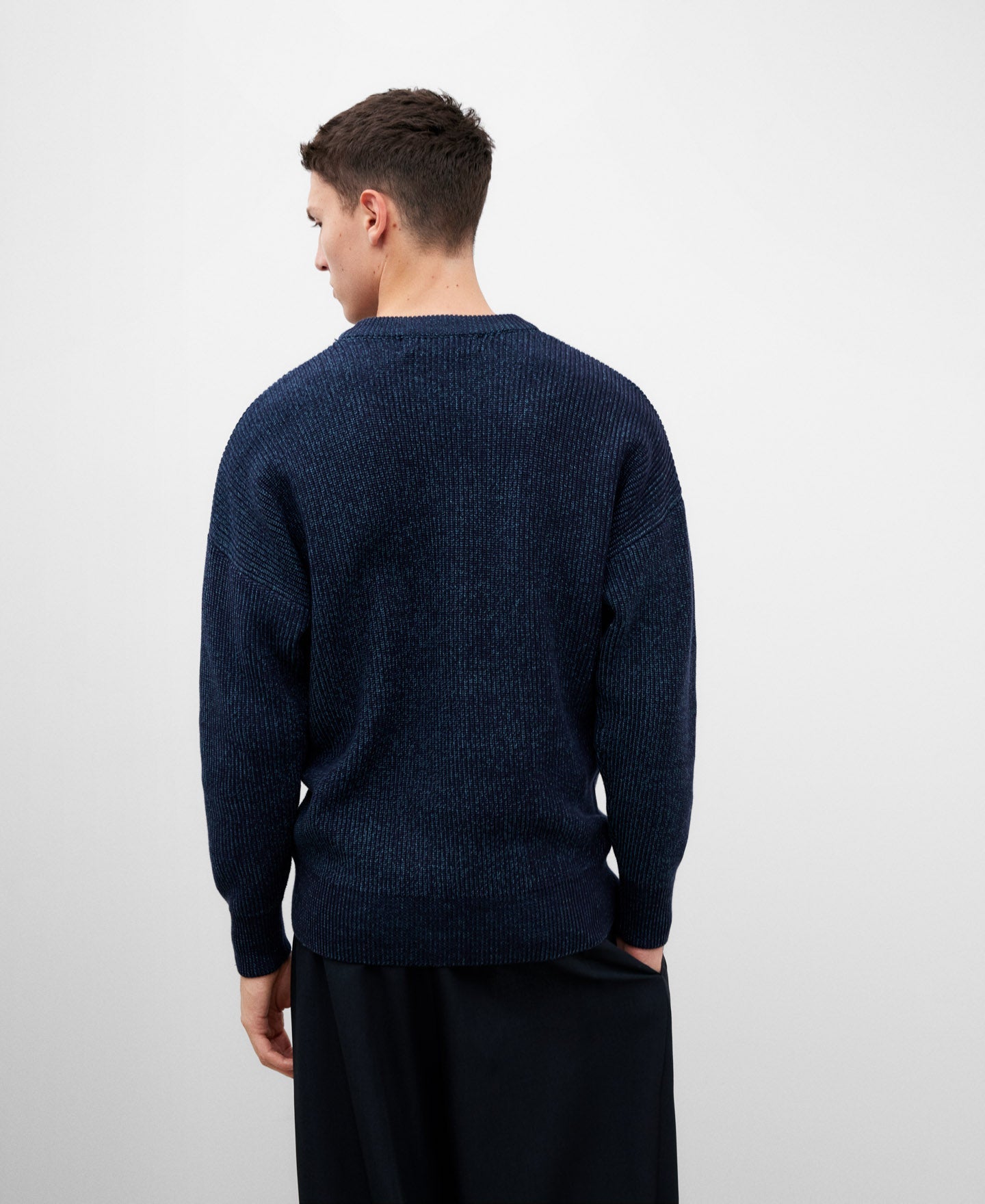 Melange Blue Knitted Sweater