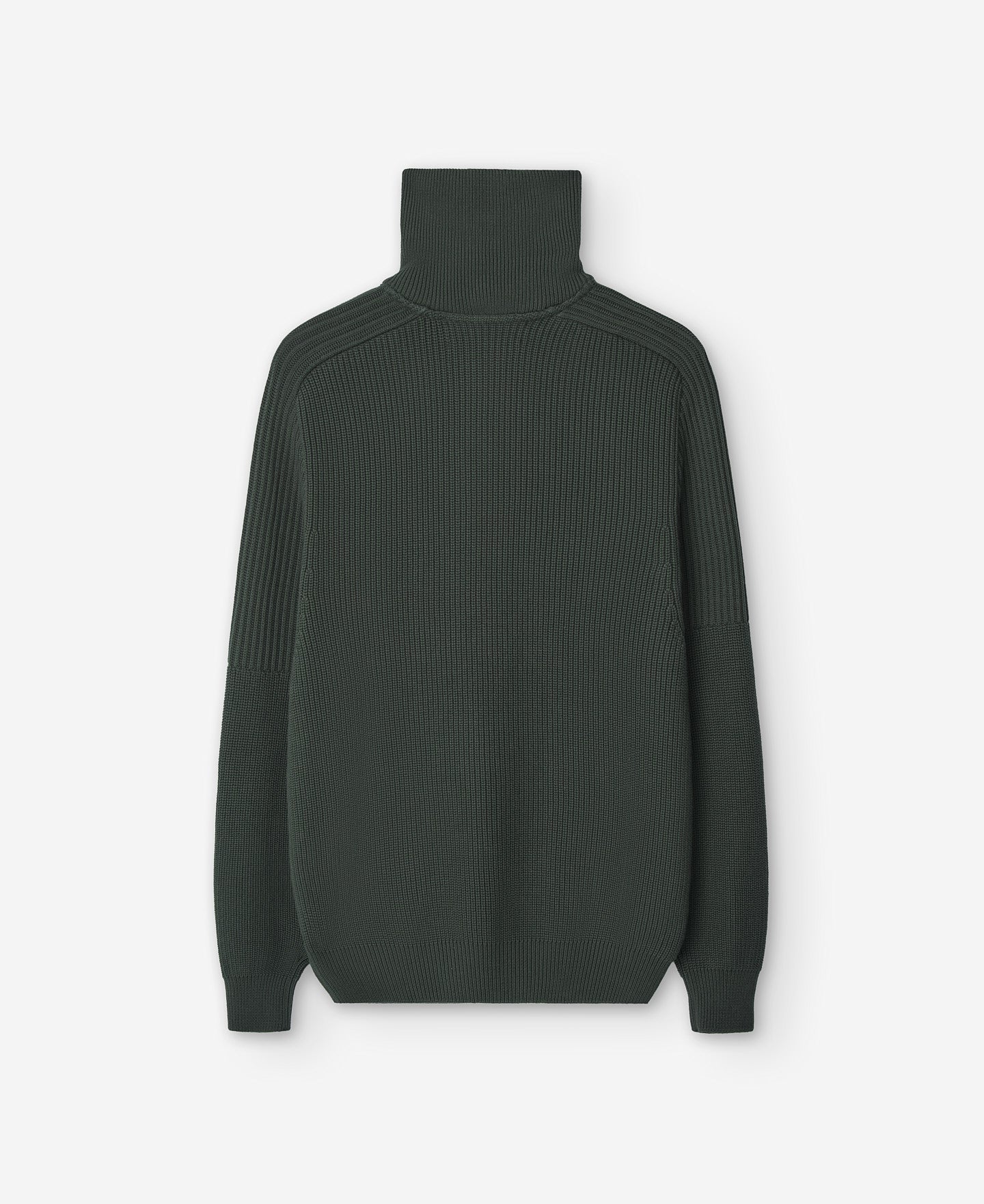 Dark Green Zip Turtleneck Sweater