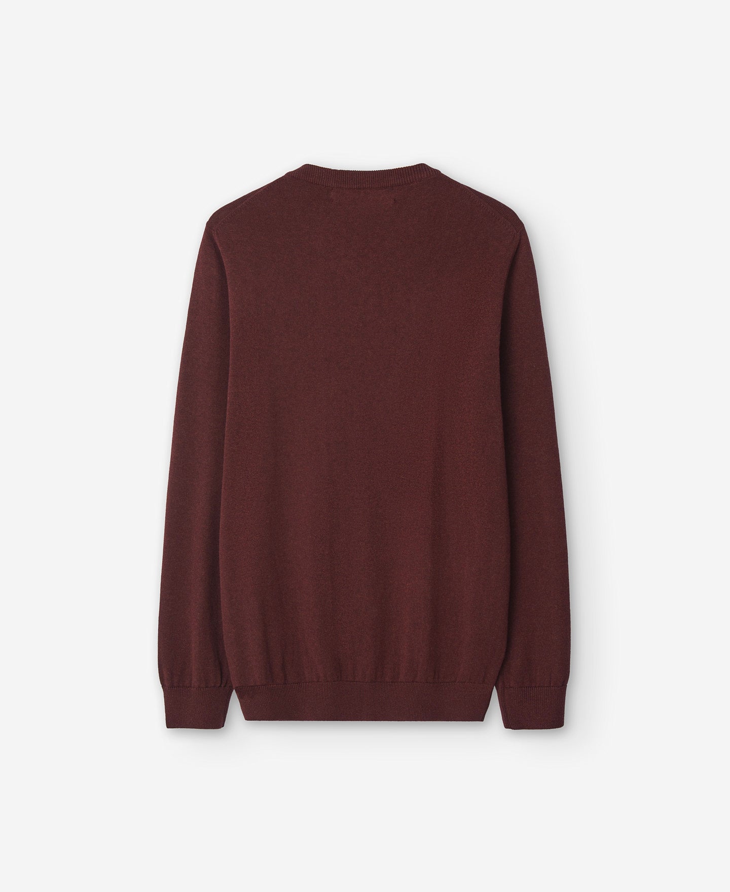 Burgundy V-Neck Cotton Sweater For Men