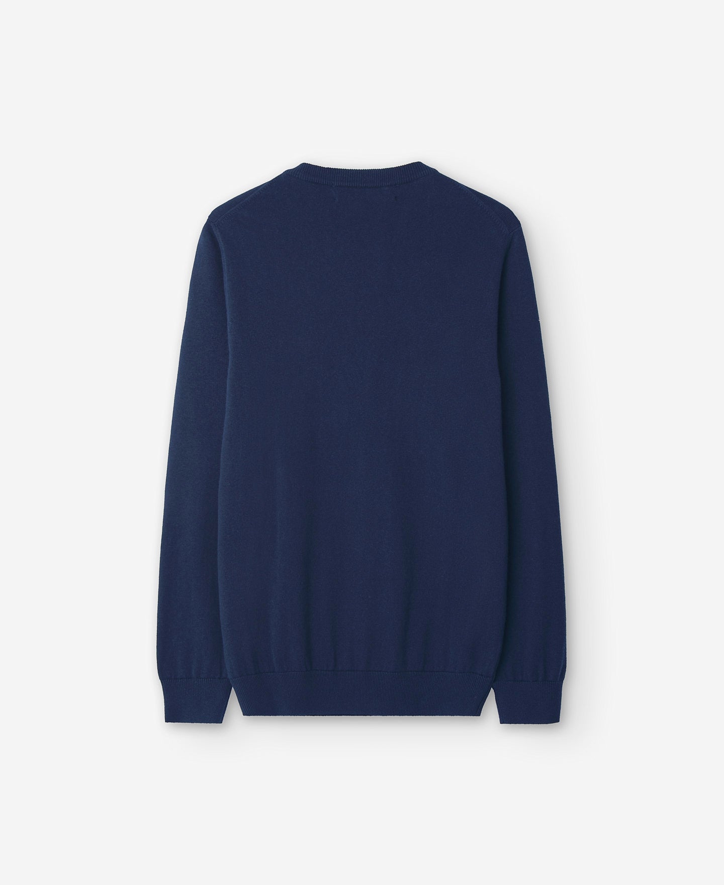 Dark Blue V-Neck Cotton Sweater For Men