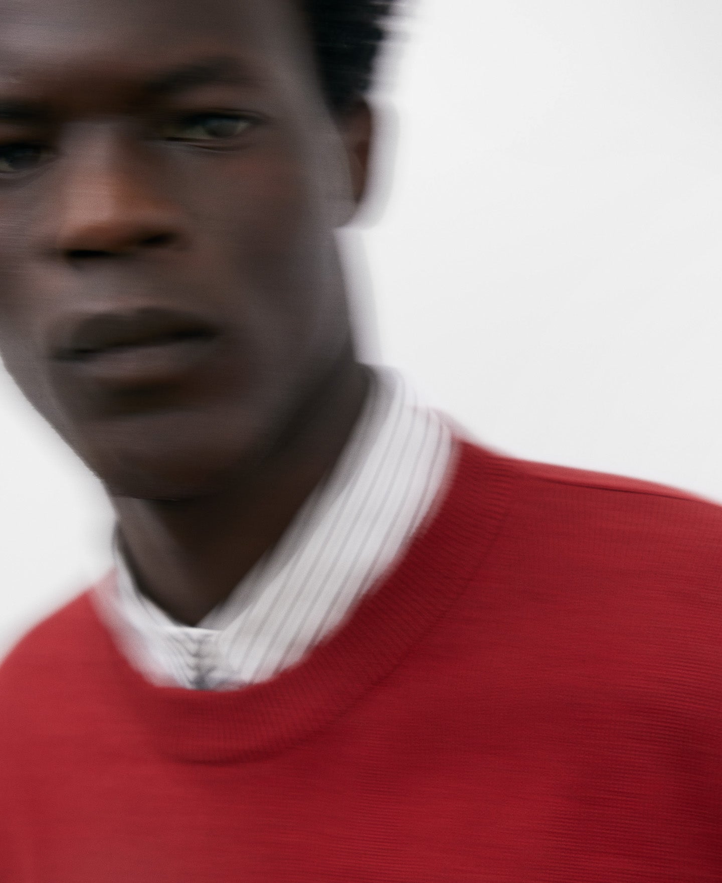 Red Crew Neck Cotton Sweater For Men