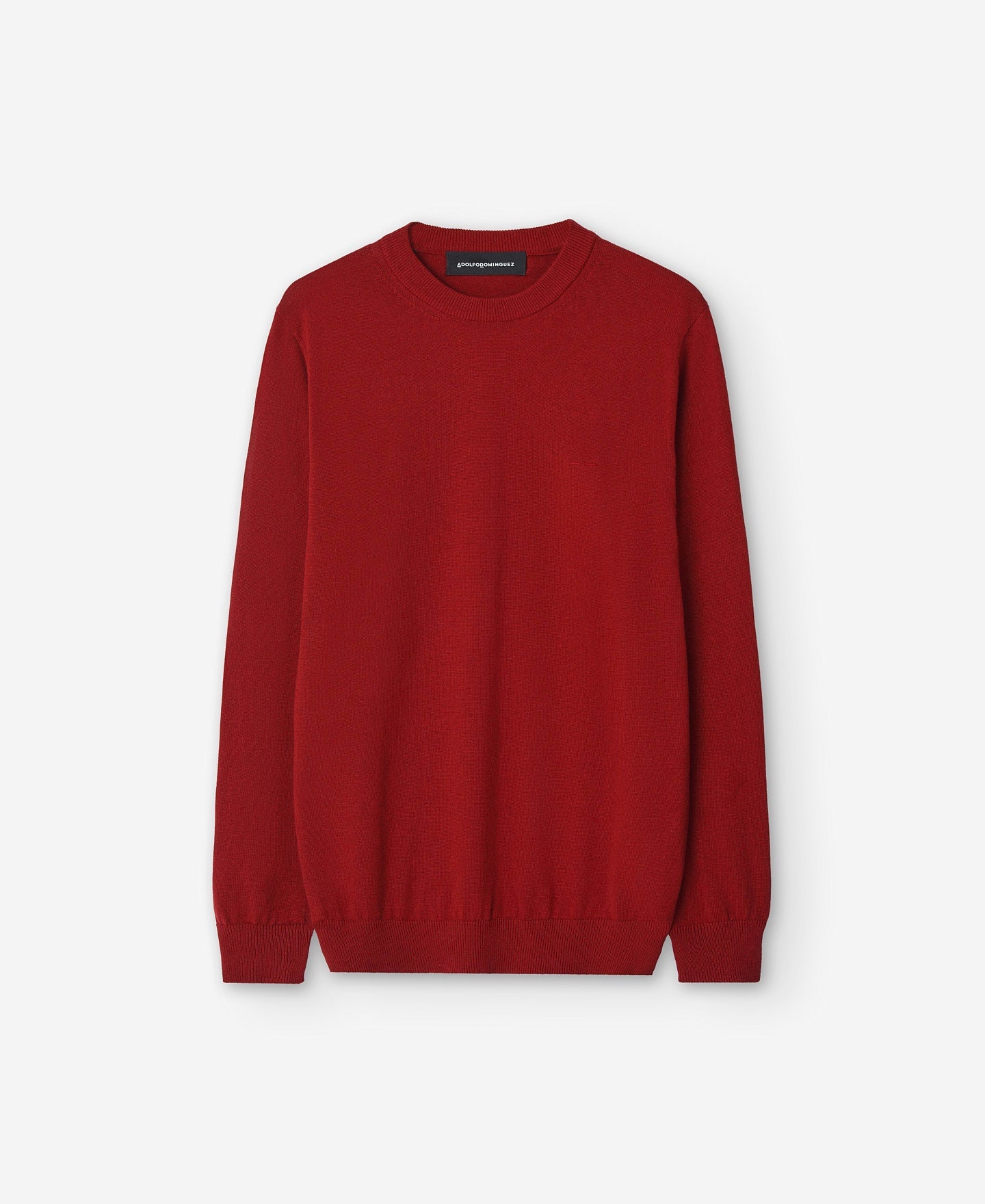 Red Crew Neck Cotton Sweater For Men